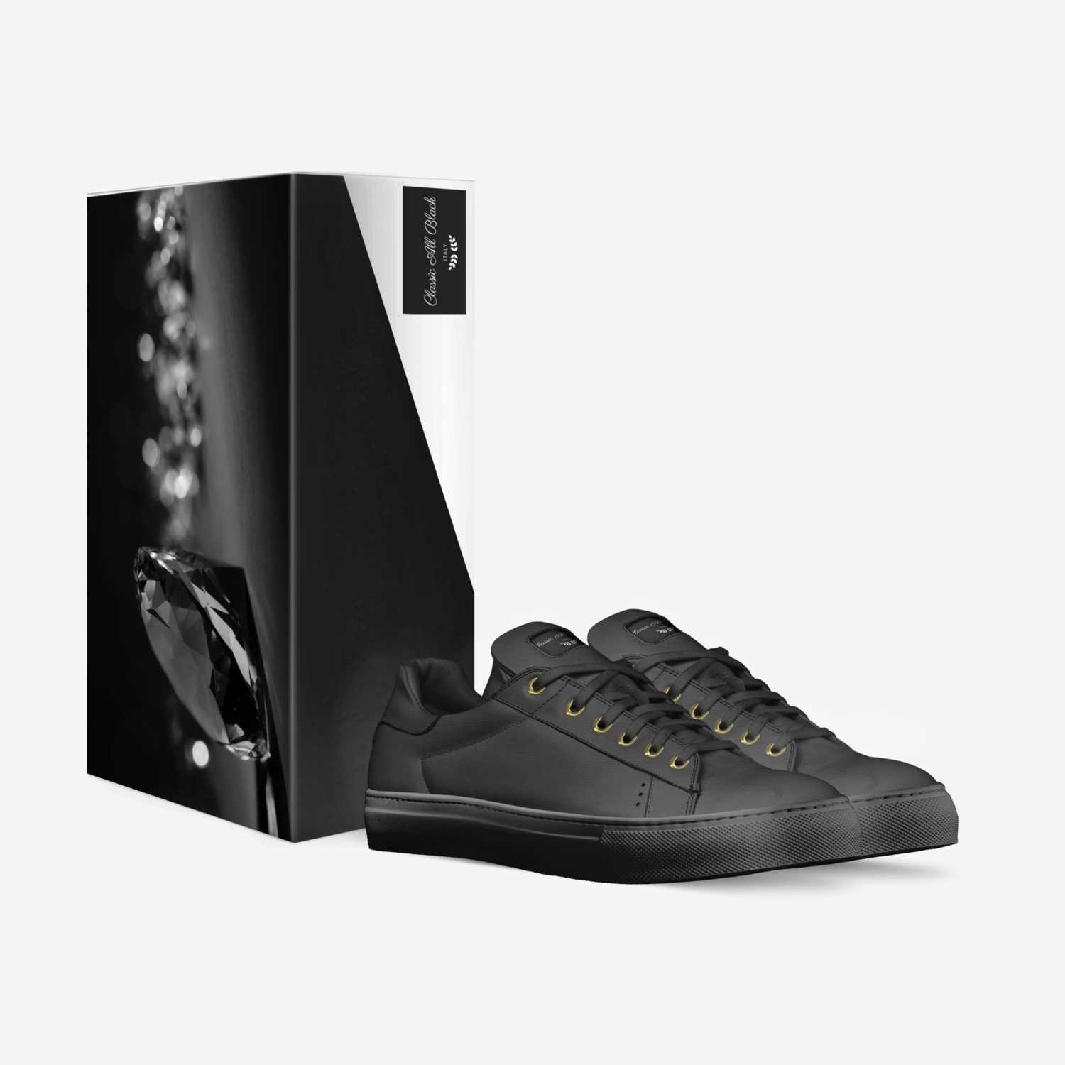 Classic All Black custom made in Italy shoes by Bls Footwear | Box view