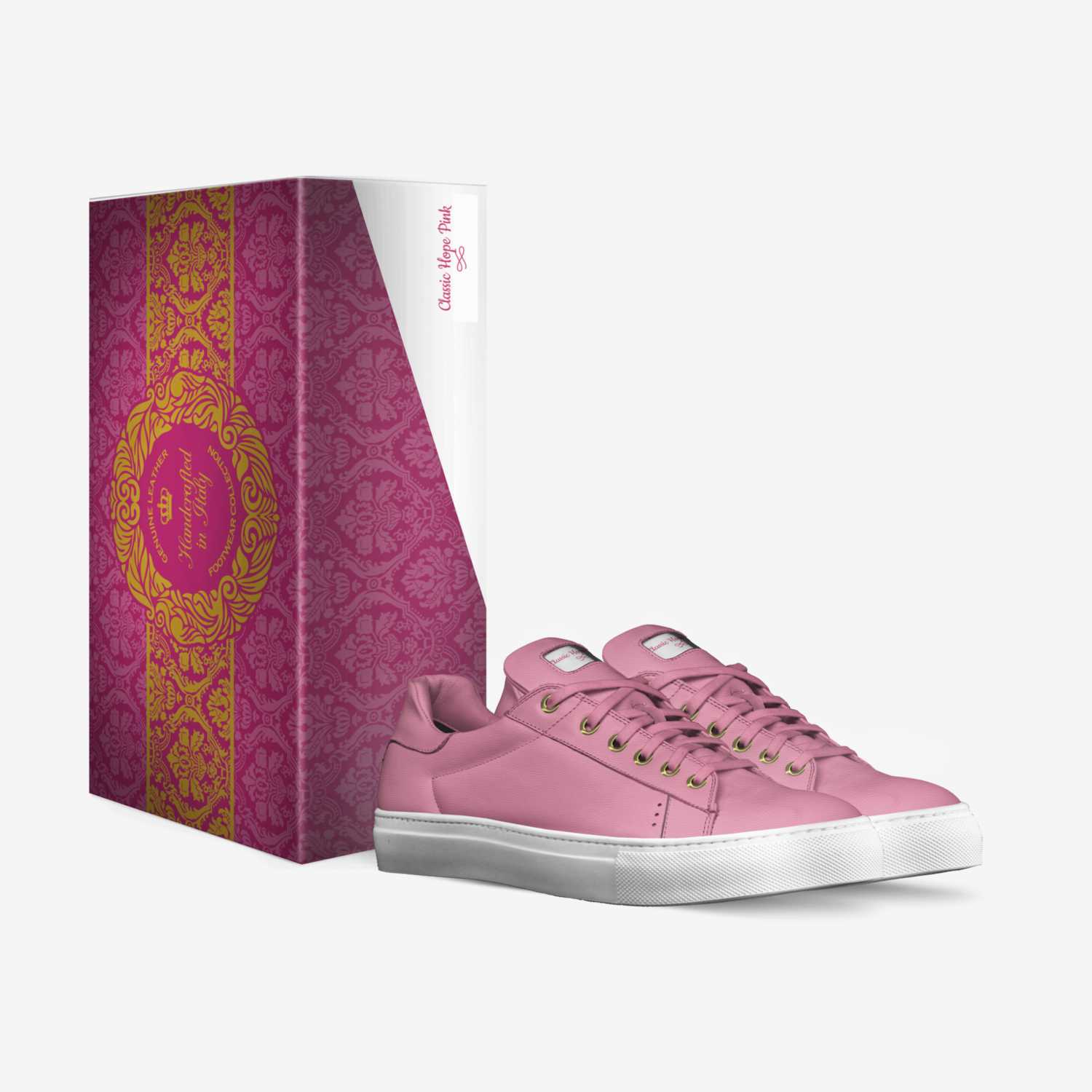 Classic Hope Pink custom made in Italy shoes by Bls Footwear | Box view