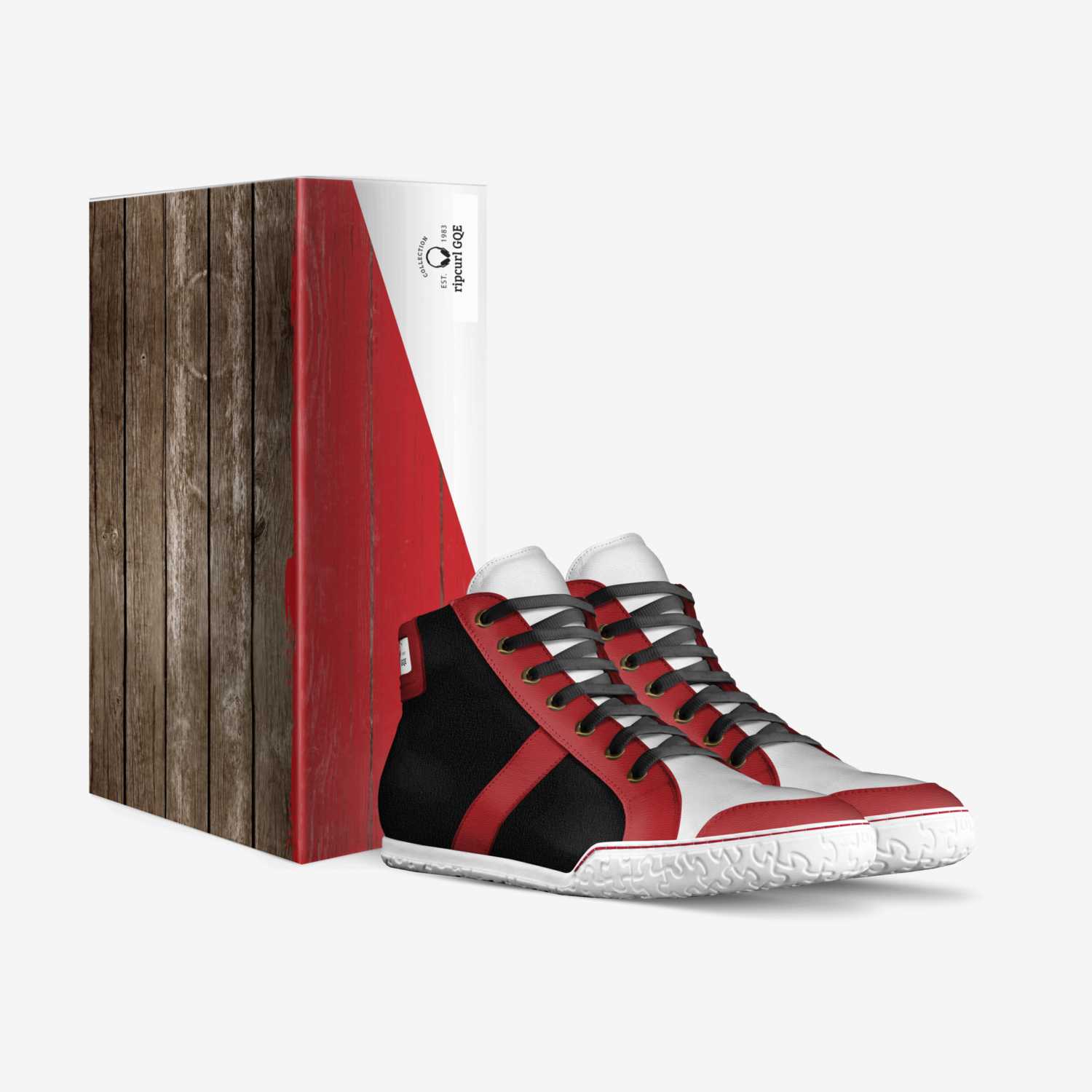 ripcurl GQE custom made in Italy shoes by Gunnar Tomm | Box view