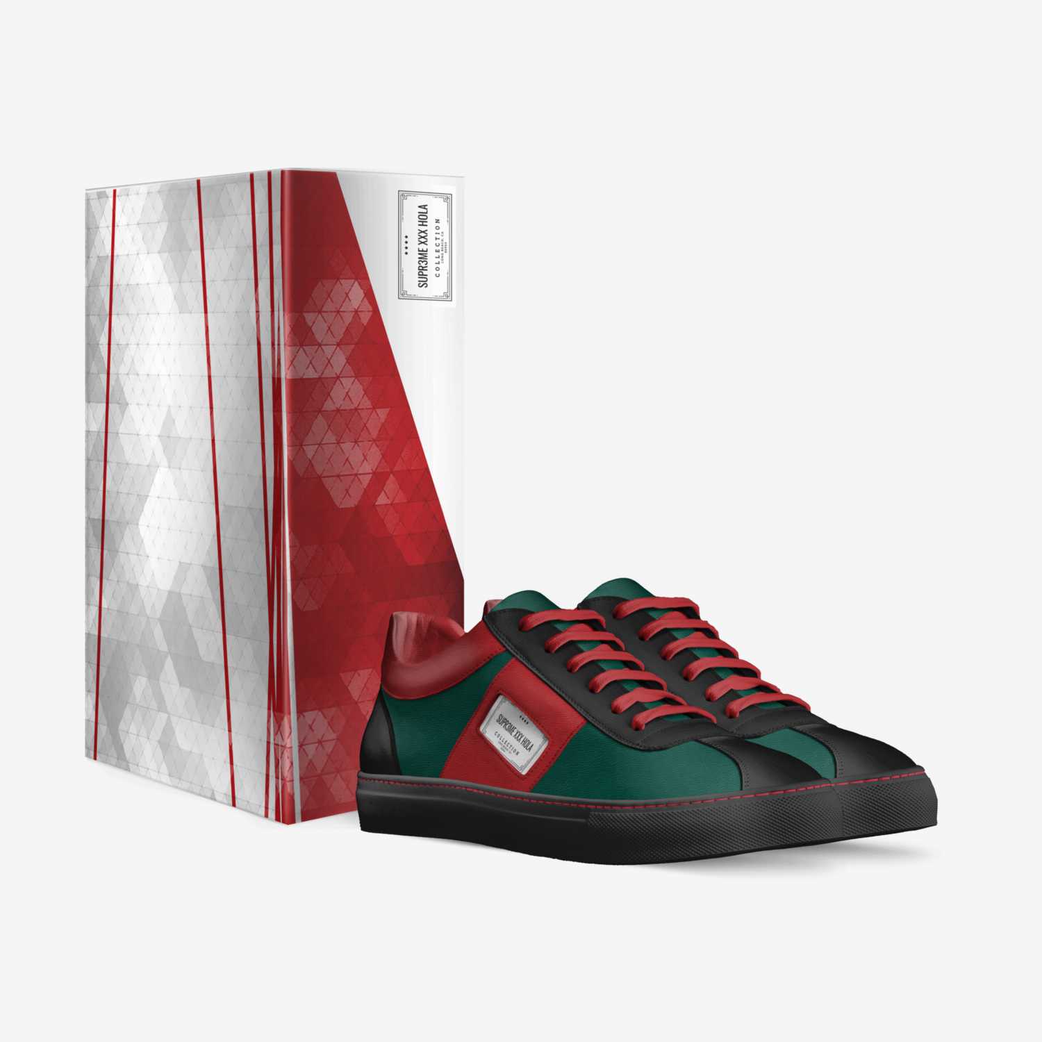 Supr3me xxx Hola custom made in Italy shoes by Reece Marshall | Box view