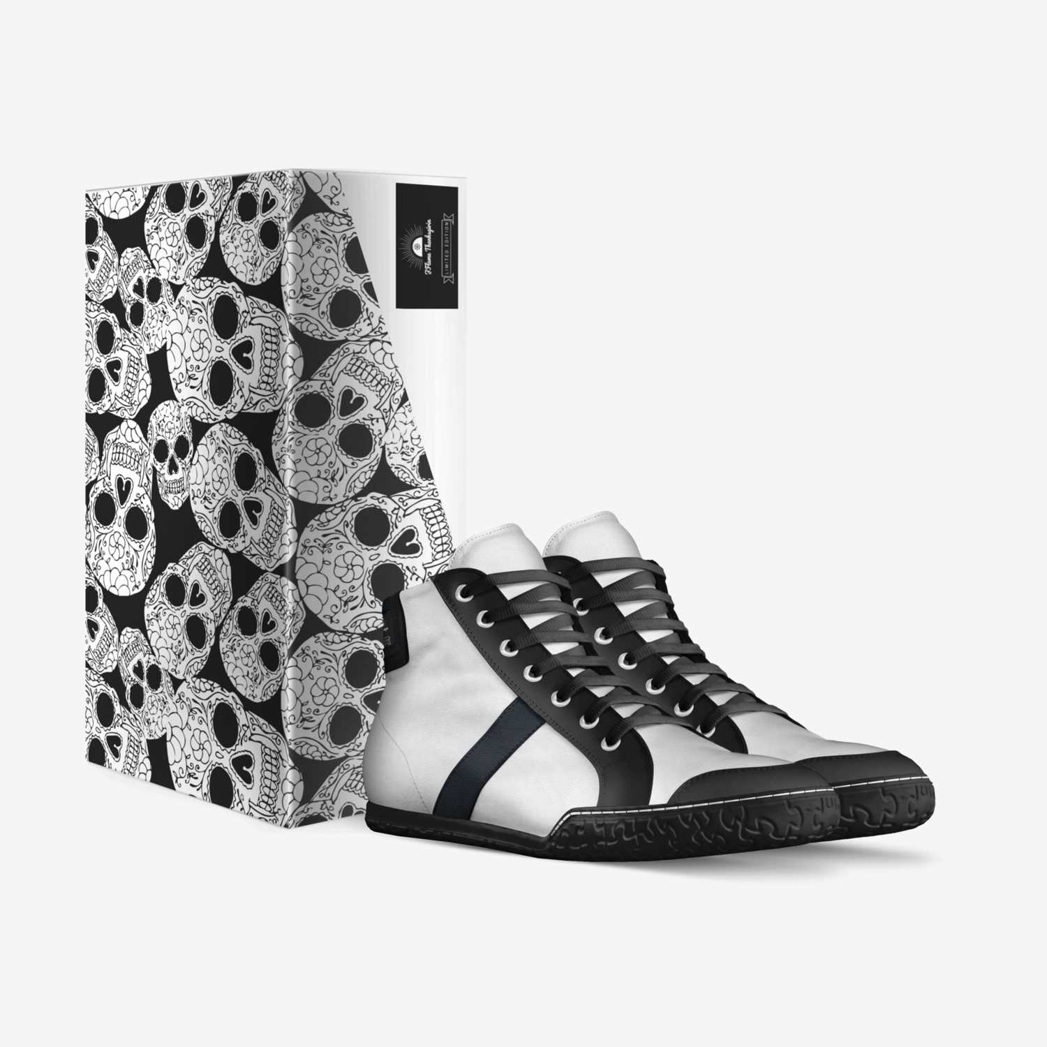 White&Black Flame custom made in Italy shoes by Jamarien Stuckman | Box view