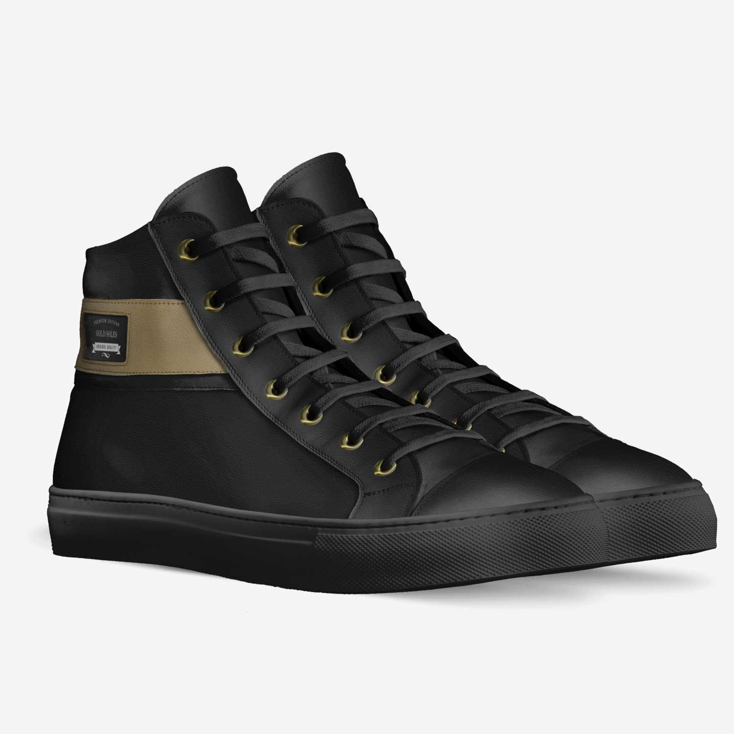 gold soles custom made in Italy shoes by Sloane Ashley | Double view