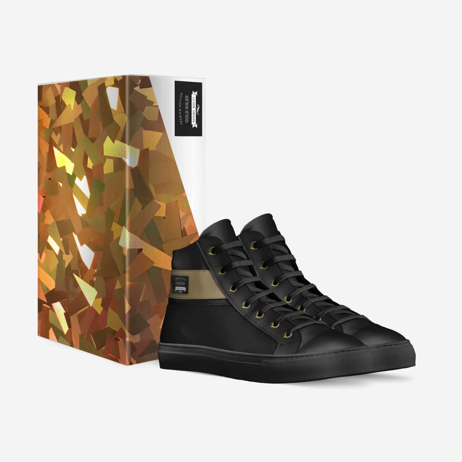 gold soles custom made in Italy shoes by Sloane Ashley | Box view