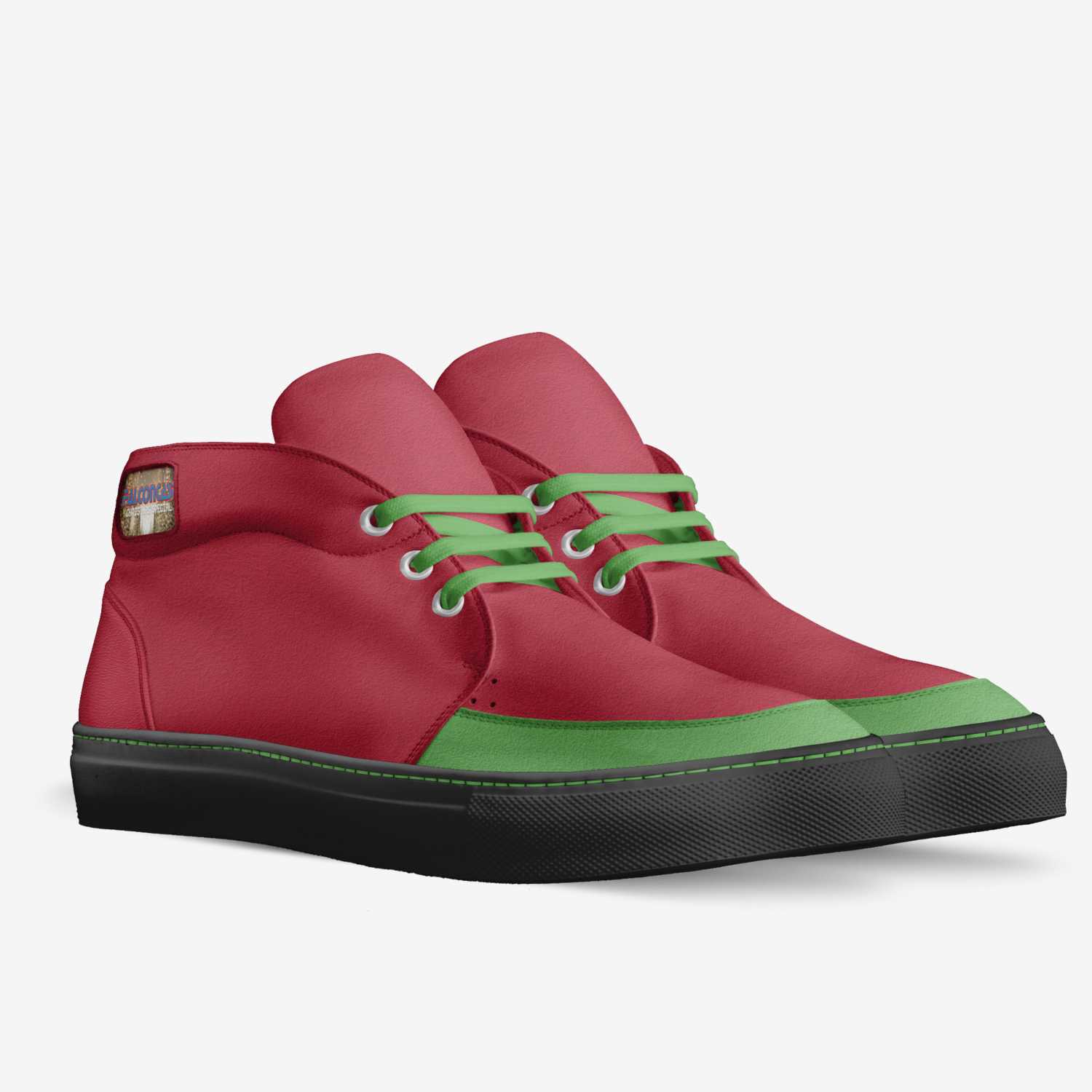 FalconCast Christmas custom made in Italy shoes by Caillou Pettis | Double view