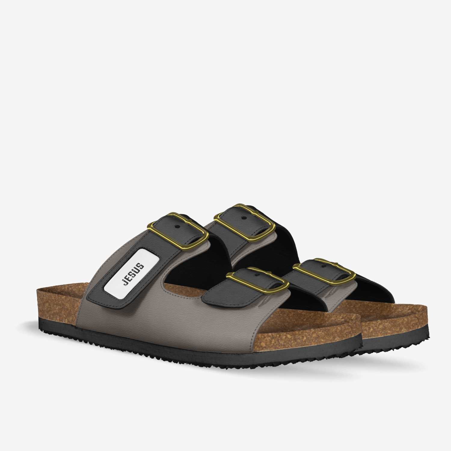 WW Jesus Sandals custom made in Italy shoes by David | Double view