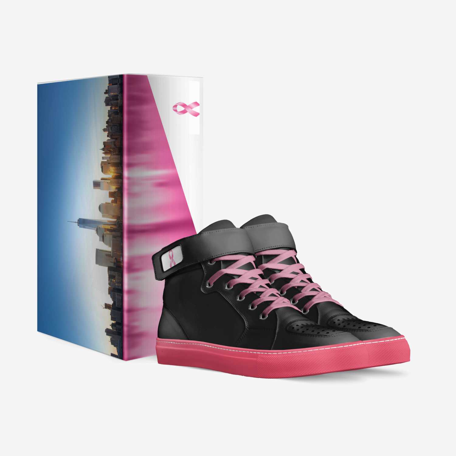 DM ‘brest cancer’ custom made in Italy shoes by Derek | Box view