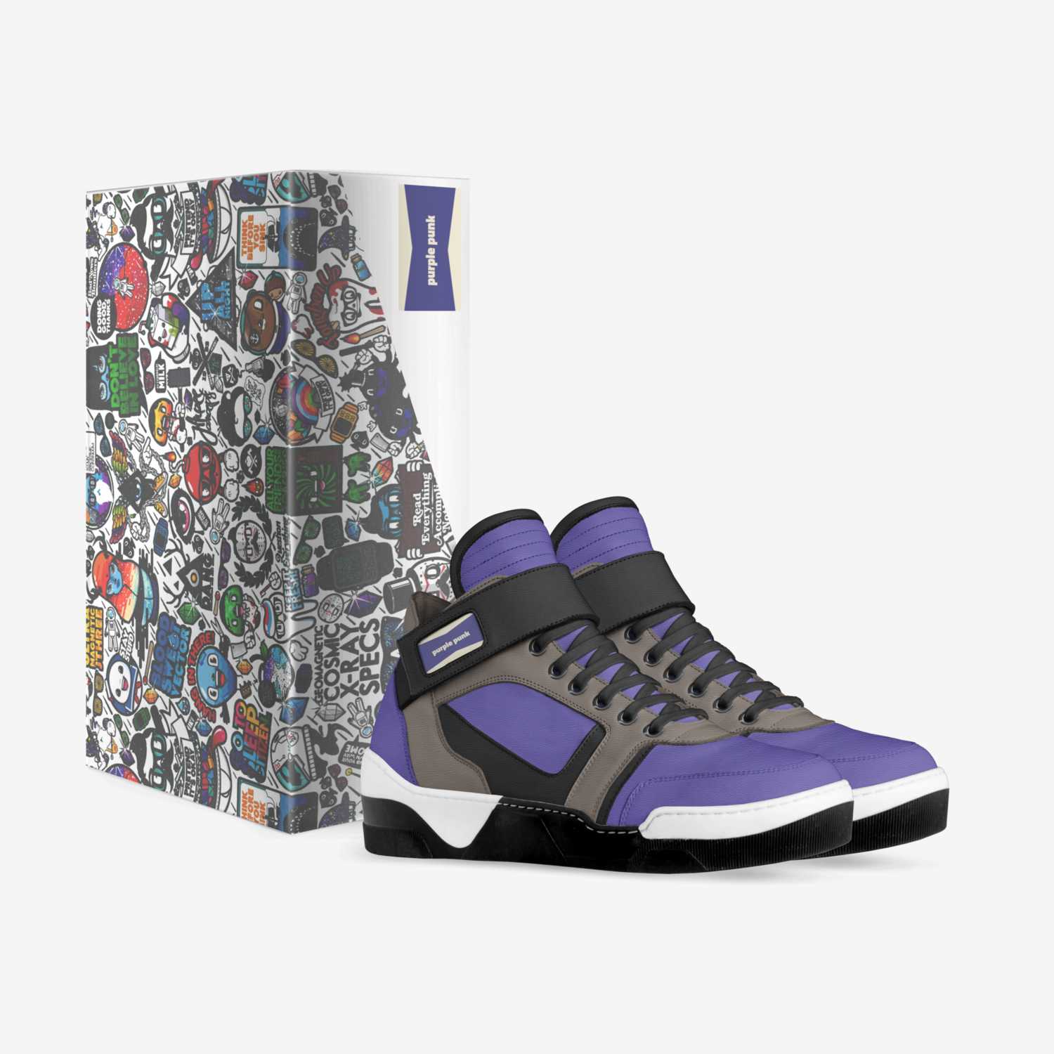 purple punk  custom made in Italy shoes by Ryan Russell | Box view