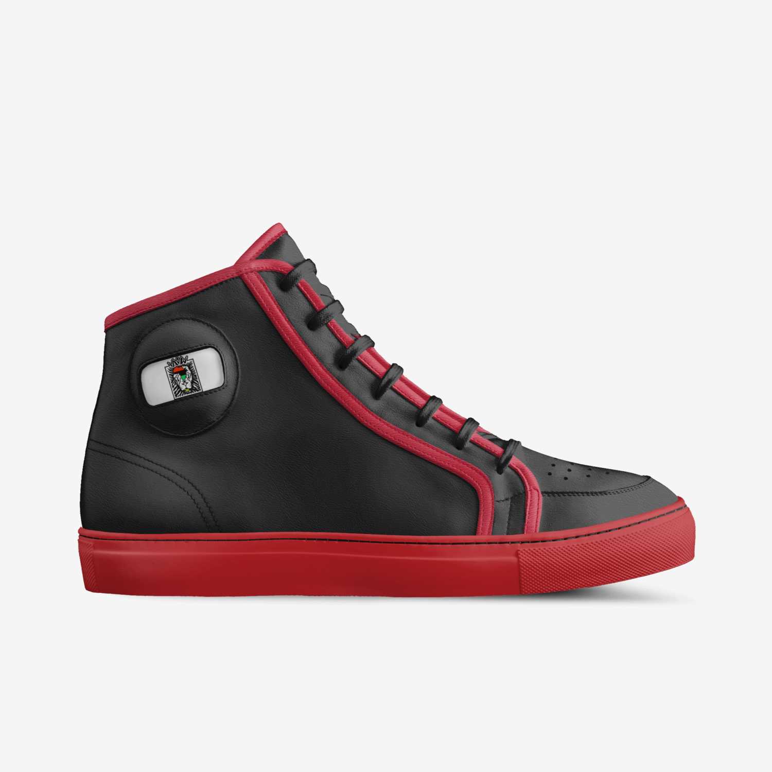 ADub Red/black custom made in Italy shoes by Adrian Willis | Side view