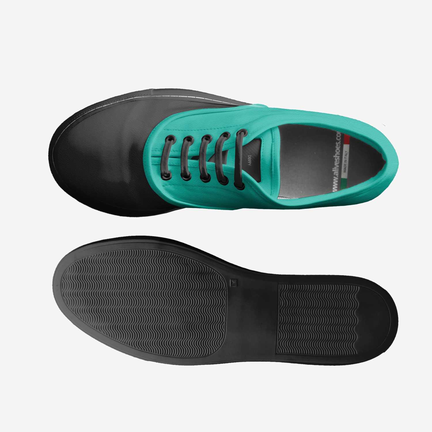 Drippy custom made in Italy shoes by Thealynn Riley | Top view