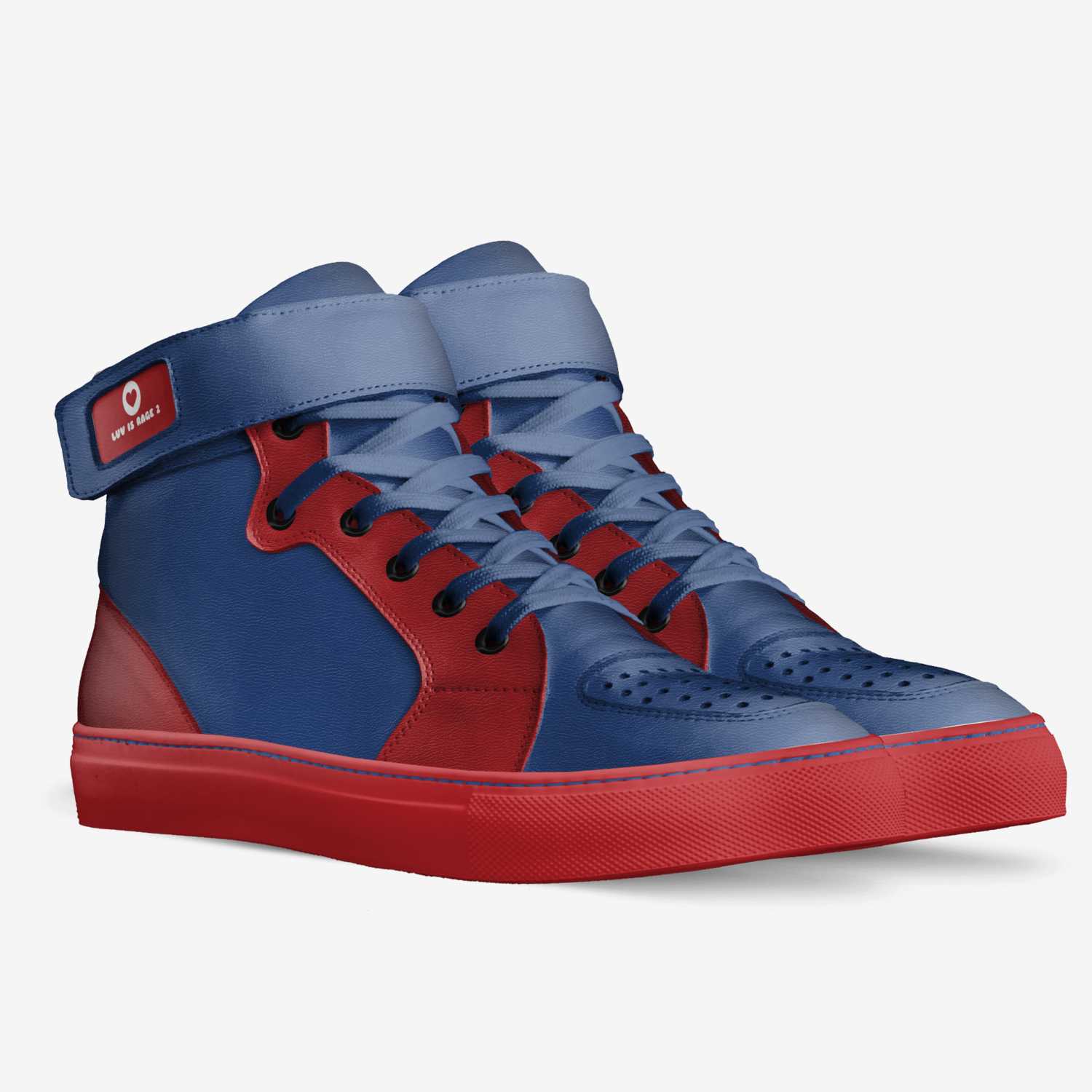 LUV IS RAGE 2 custom made in Italy shoes by Brandon Threat | Double view