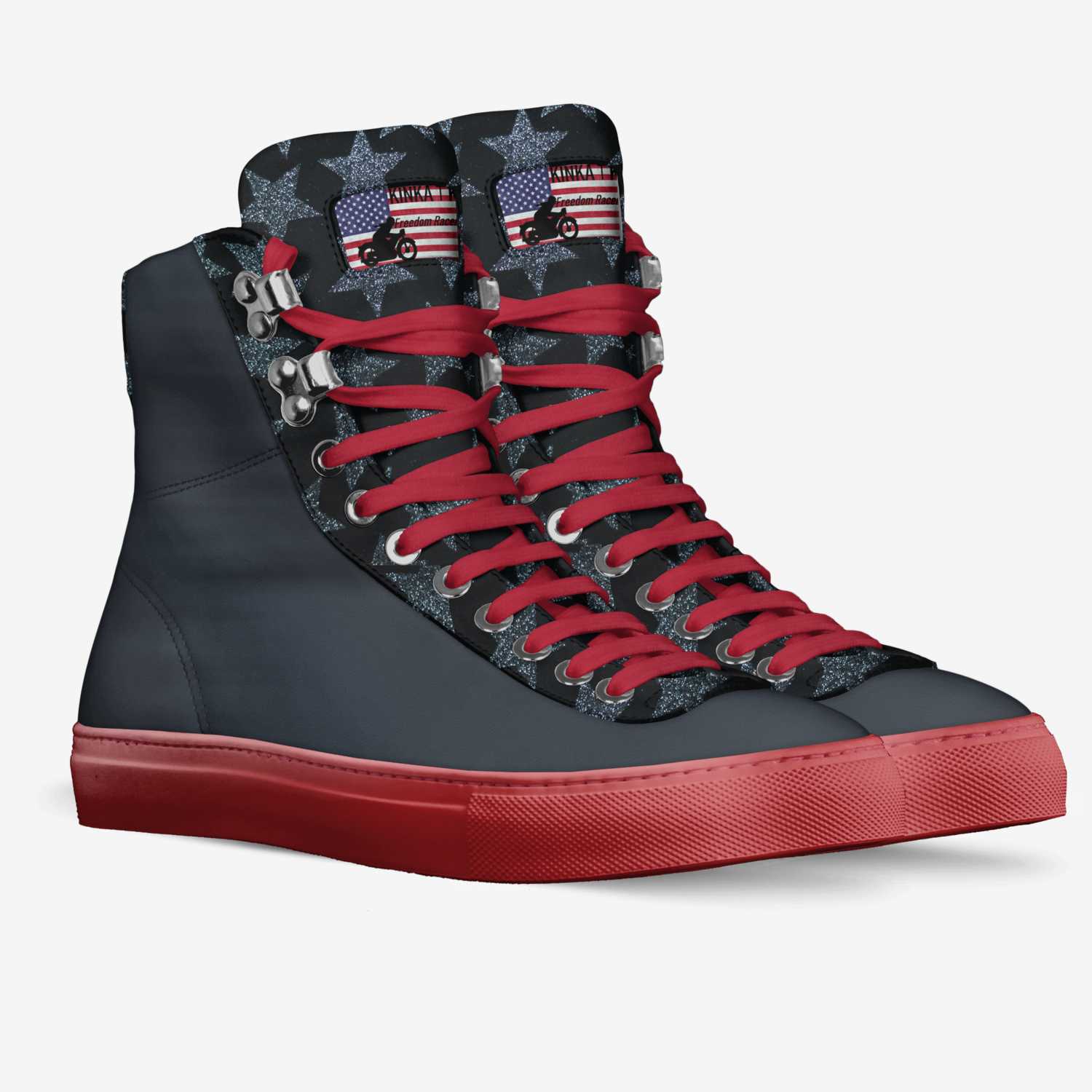 Freedom Racer '76 custom made in Italy shoes by Kinka T Kix | Double view