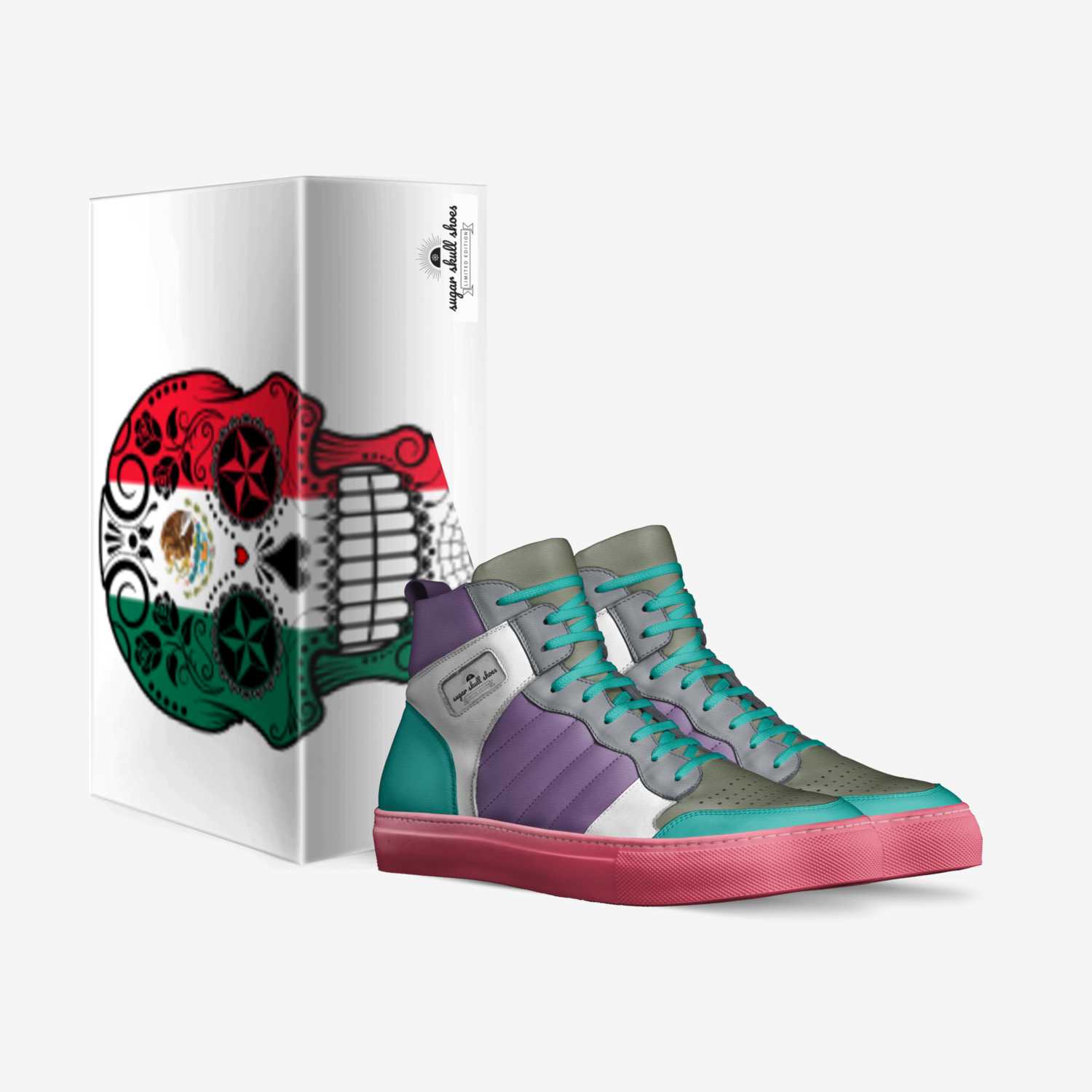 sugar skull shoes custom made in Italy shoes by Parrishracer | Box view