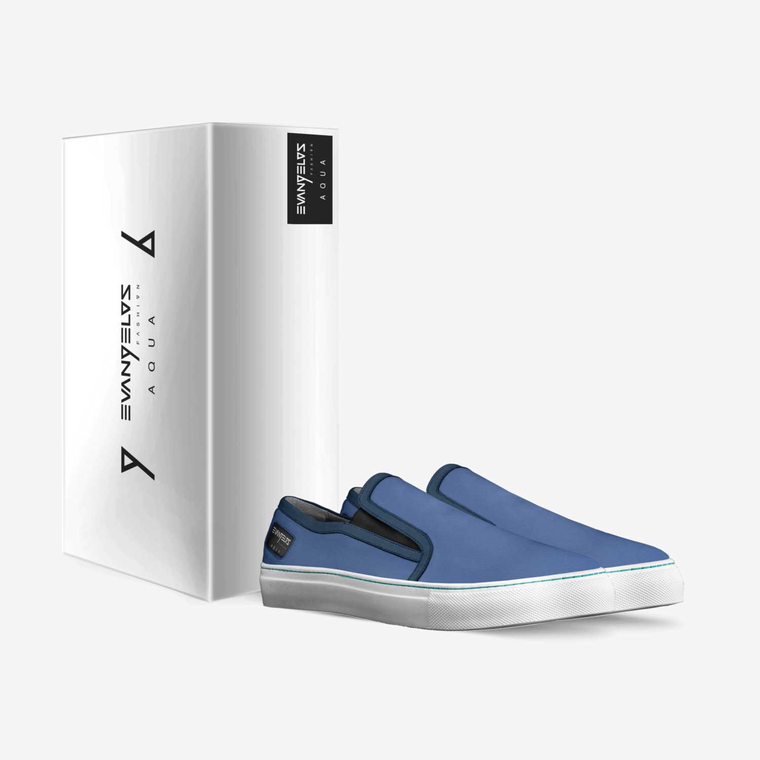 AQUA custom made in Italy shoes by Evangelos Fashion | Box view