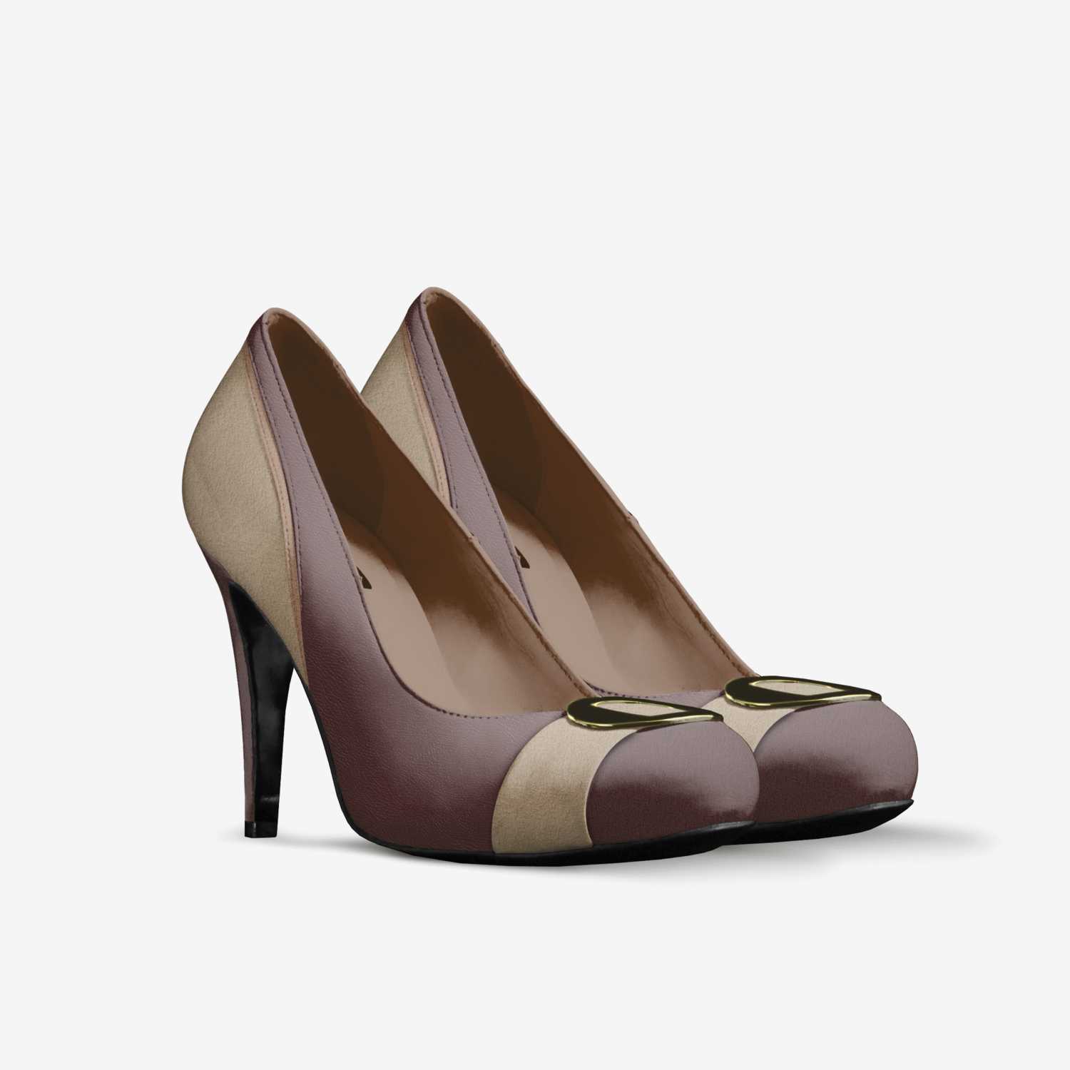 Brown Betty custom made in Italy shoes by Kinka T Kix | Double view