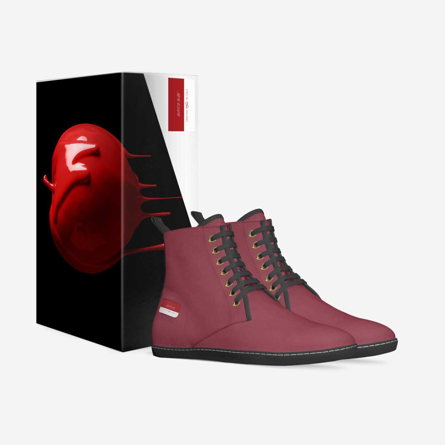 BLOOD RAW custom made in Italy shoes by Jerrell Ragland | Box view