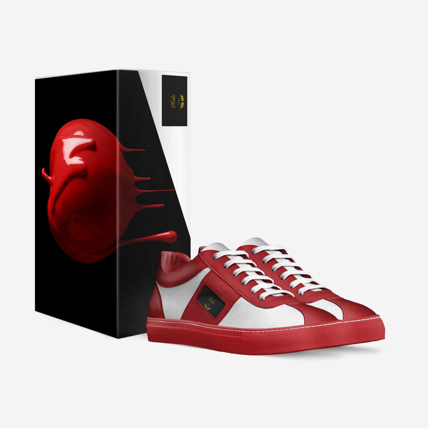 Halo custom made in Italy shoes by Jaylen Purnell | Box view