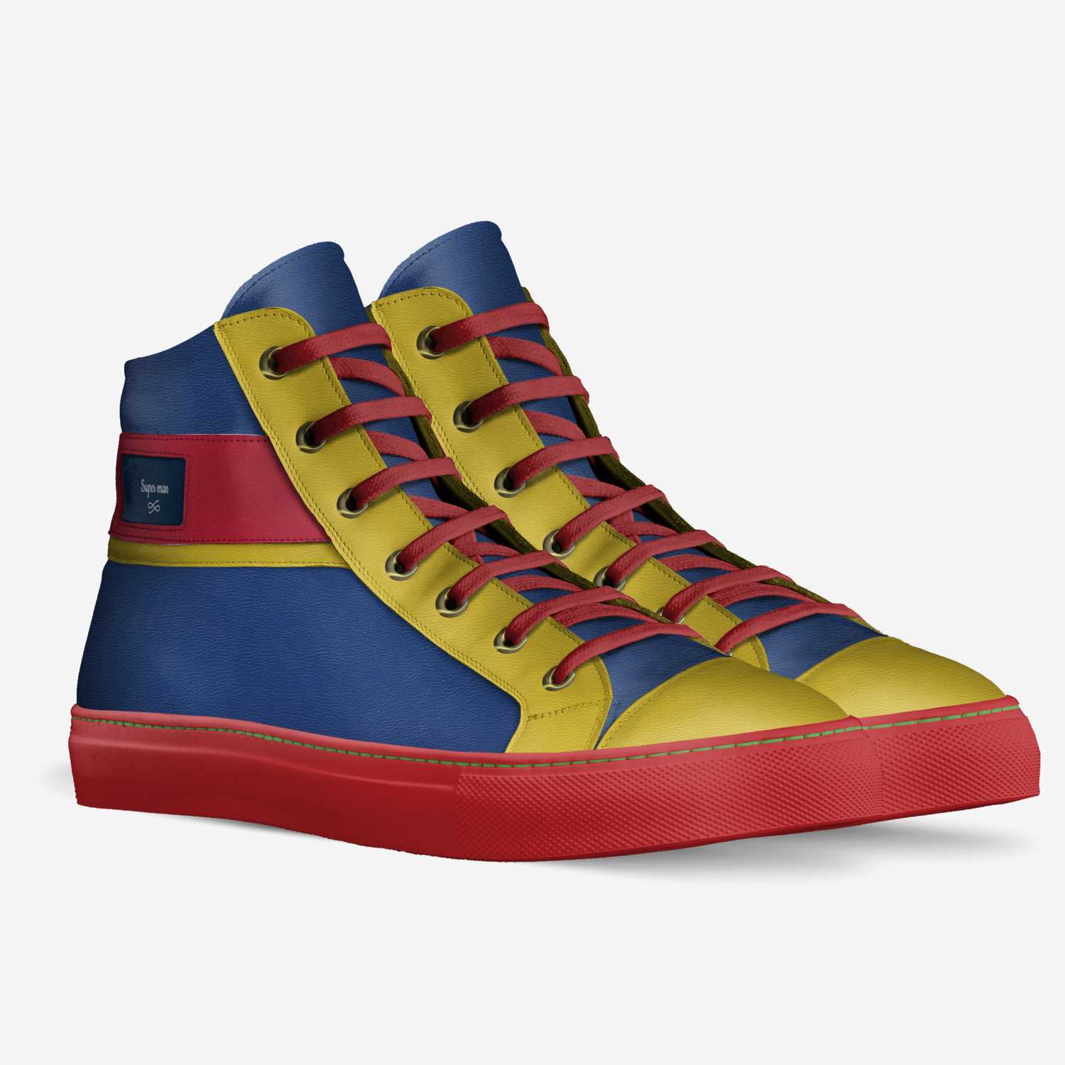 Super man custom made in Italy shoes by King | Double view