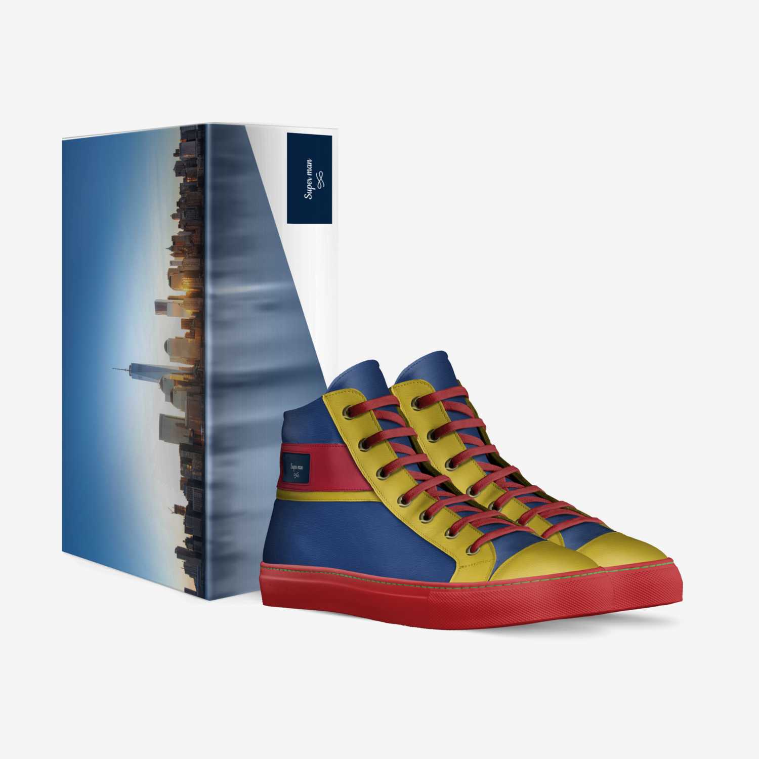 Super man custom made in Italy shoes by King | Box view