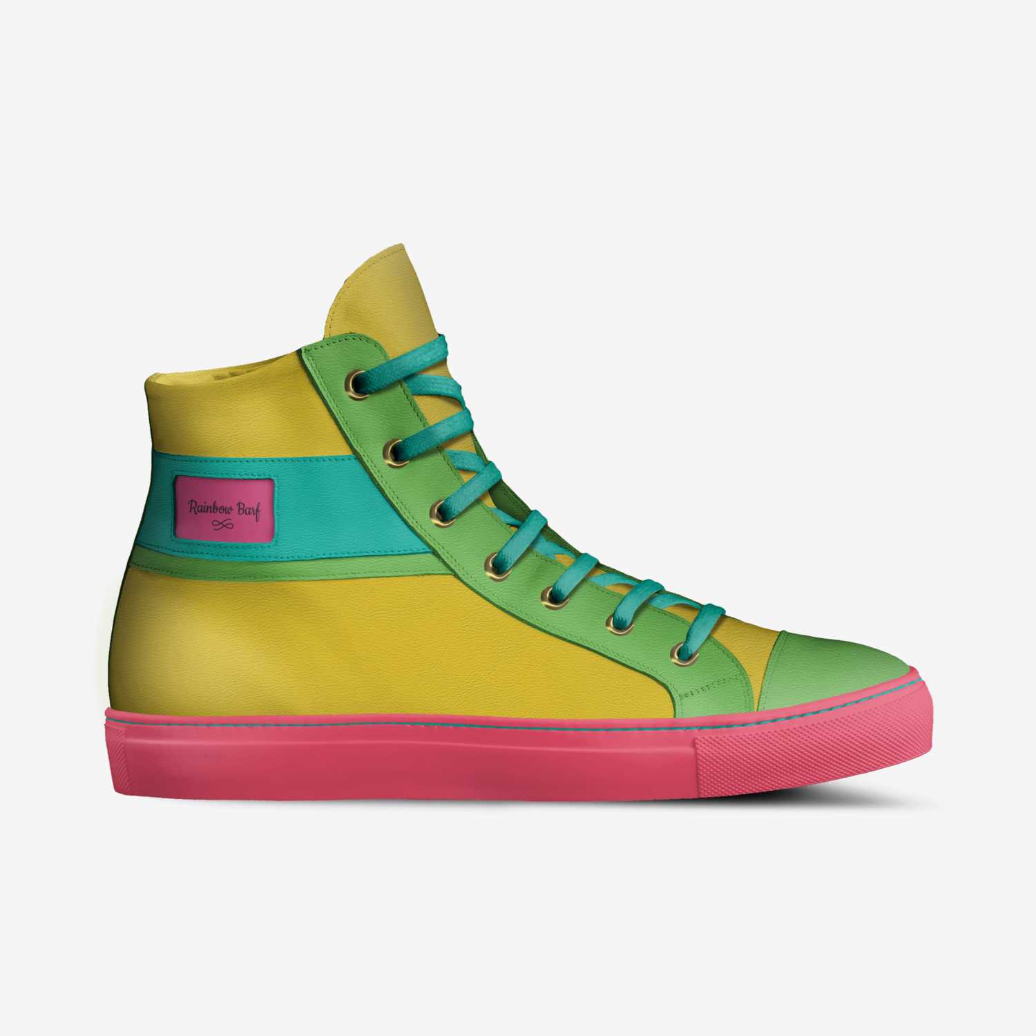 Rainbow Barf custom made in Italy shoes by Shyanna Sowder | Side view