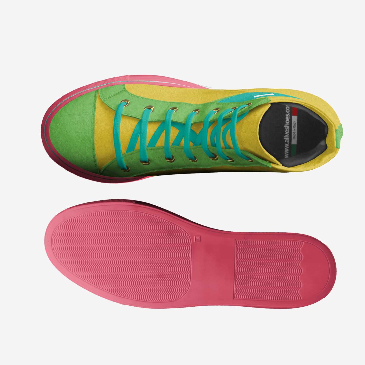 Rainbow Barf custom made in Italy shoes by Shyanna Sowder | Top view