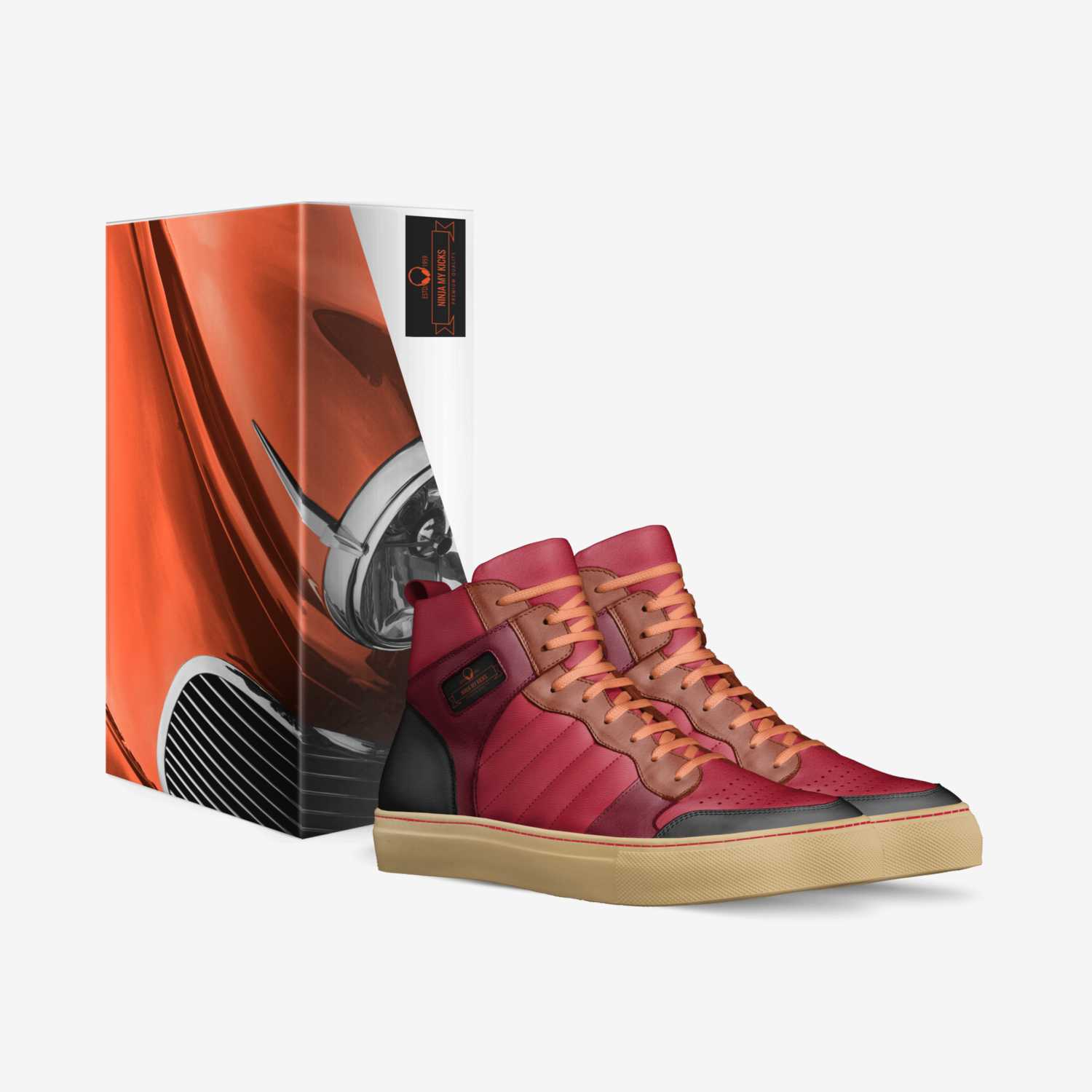 Ninja My Kicks custom made in Italy shoes by Michael Brown | Box view