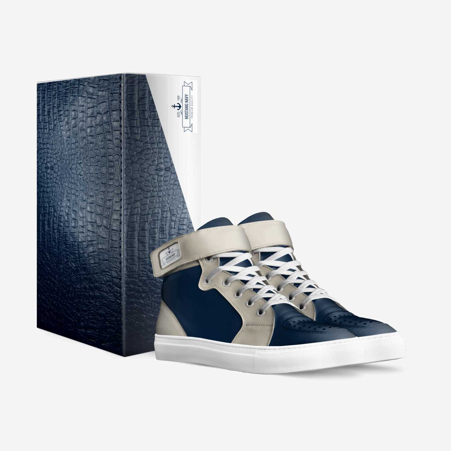 mustang navy custom made in Italy shoes by Jadon Simpson | Box view