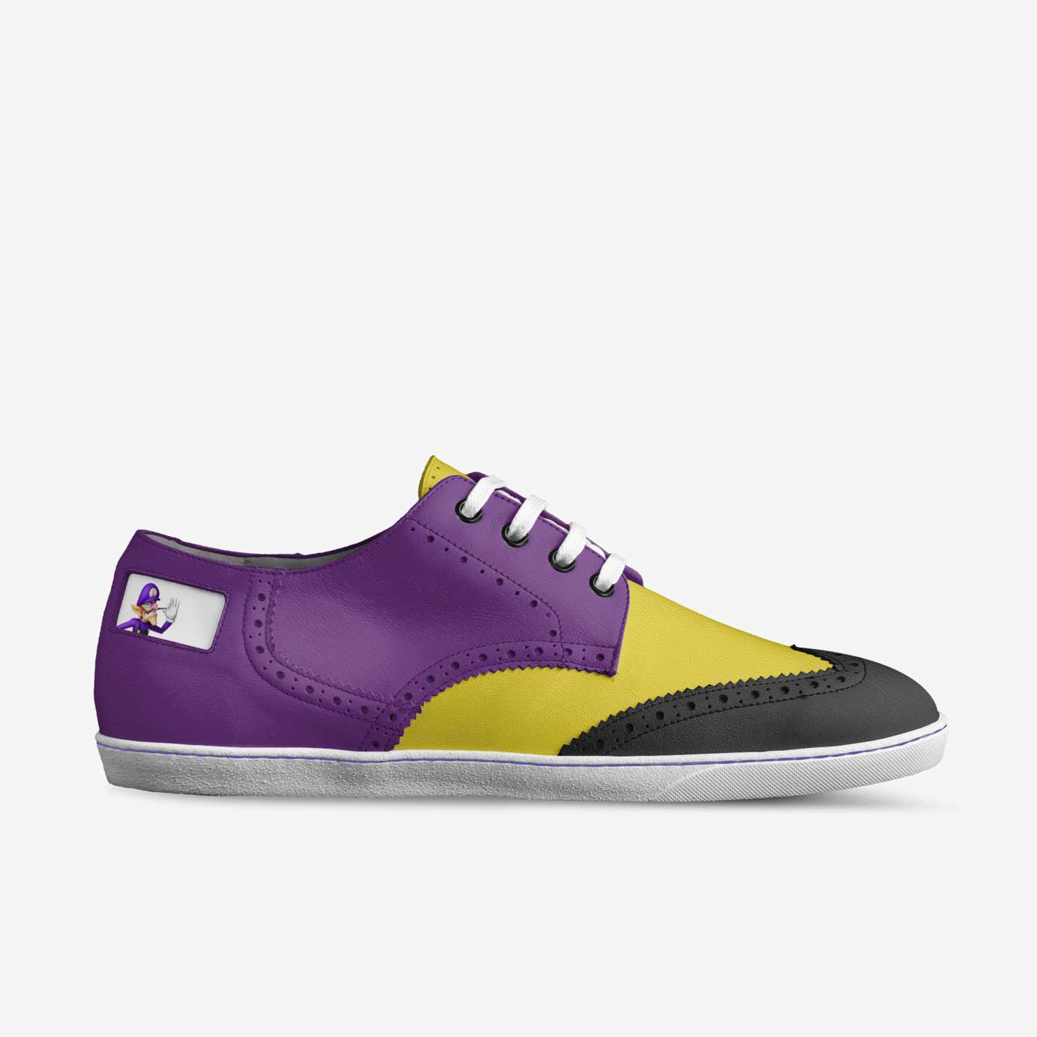 Waluigi custom made in Italy shoes by Kevin F. | Side view