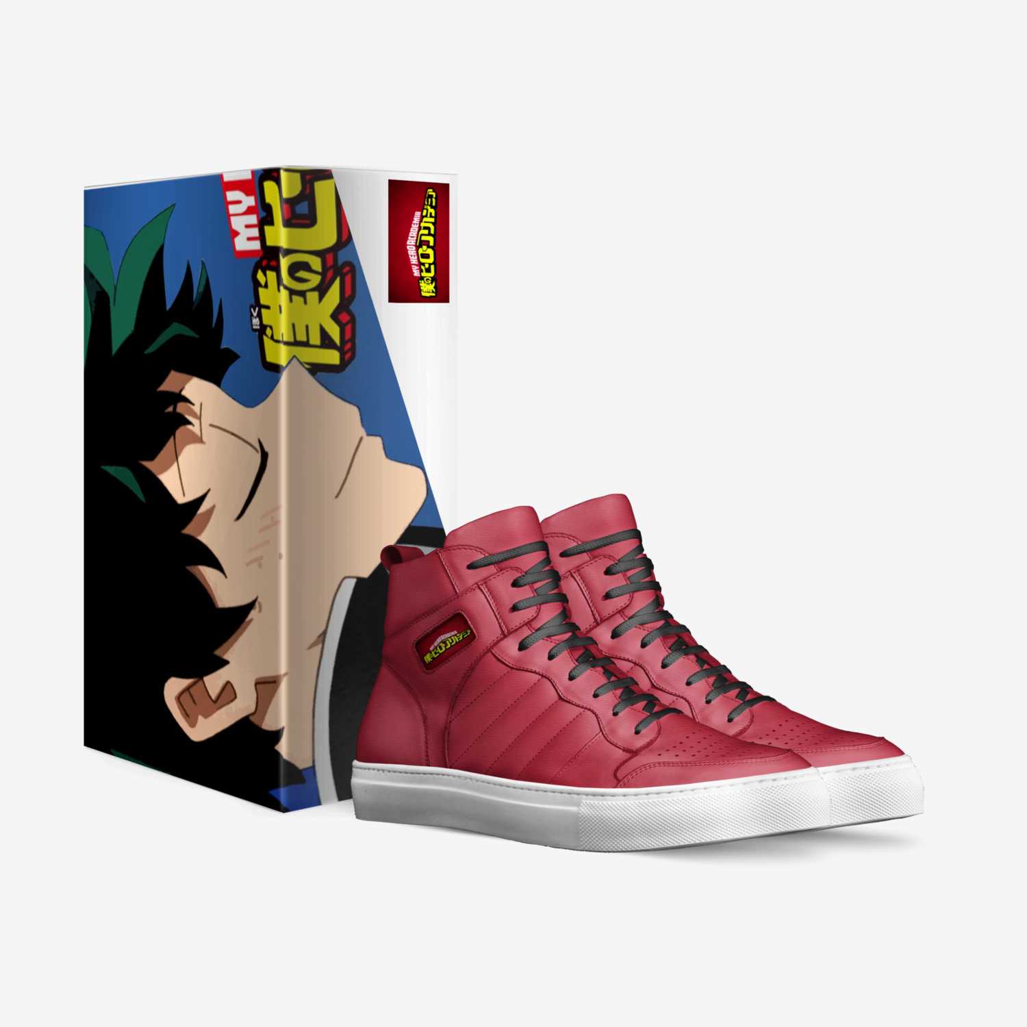 Boku No Hero custom made in Italy shoes by Liam Cudahy | Box view