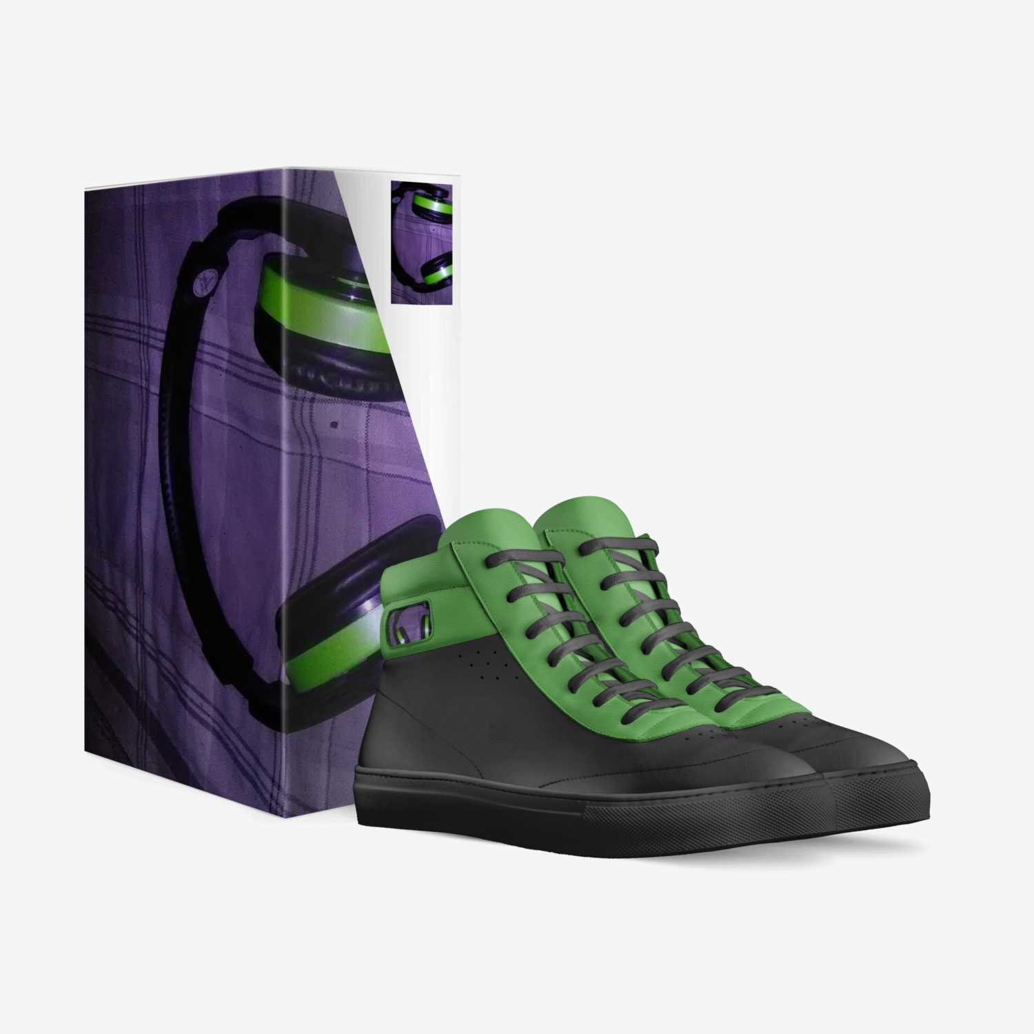 Black&green custom made in Italy shoes by Charles Russaw | Box view