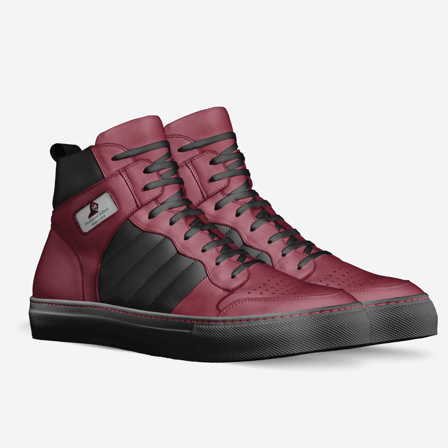 Deadpool killers  custom made in Italy shoes by Jordan Vermaaten | Double view
