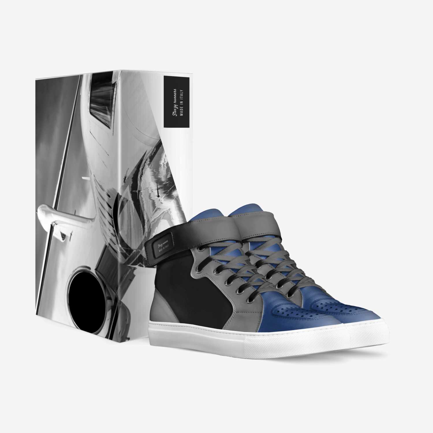 Steezy runners custom made in Italy shoes by John Cock | Box view