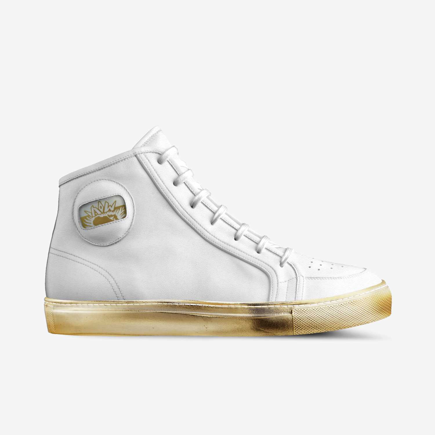 ADUBS WHITE/GOLD custom made in Italy shoes by Adrian Willis | Side view