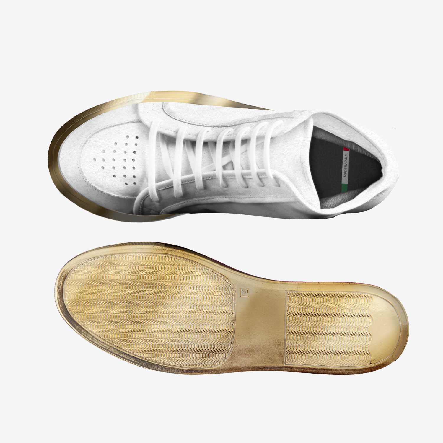 ADUBS WHITE/GOLD custom made in Italy shoes by Adrian Willis | Top view