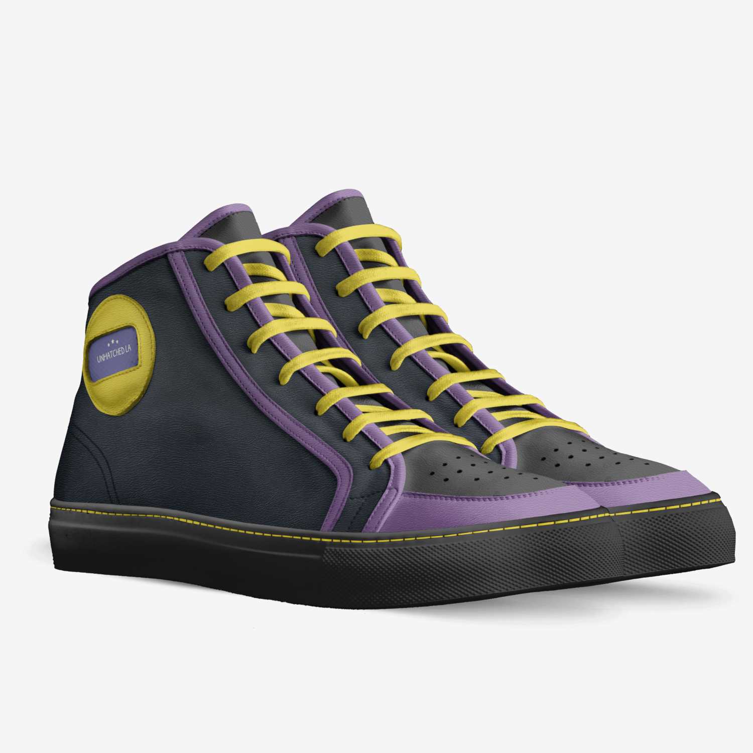 Lakers custom made in Italy shoes by Rafael Barboza | Double view