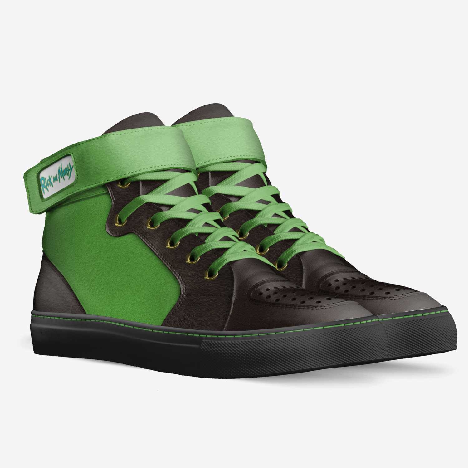 I’m Pickle Rick custom made in Italy shoes by Cole Goode | Double view