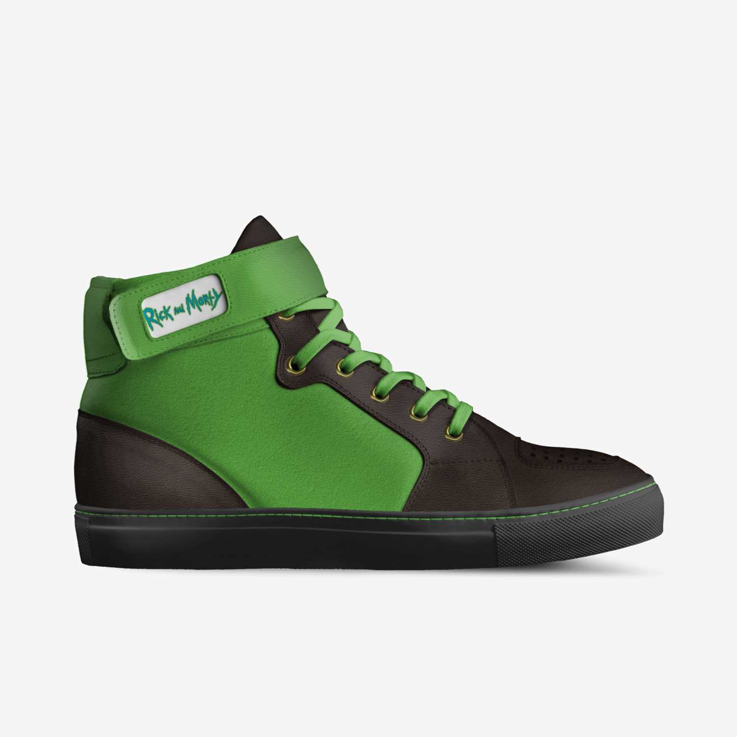 I’m Pickle Rick custom made in Italy shoes by Cole Goode | Side view
