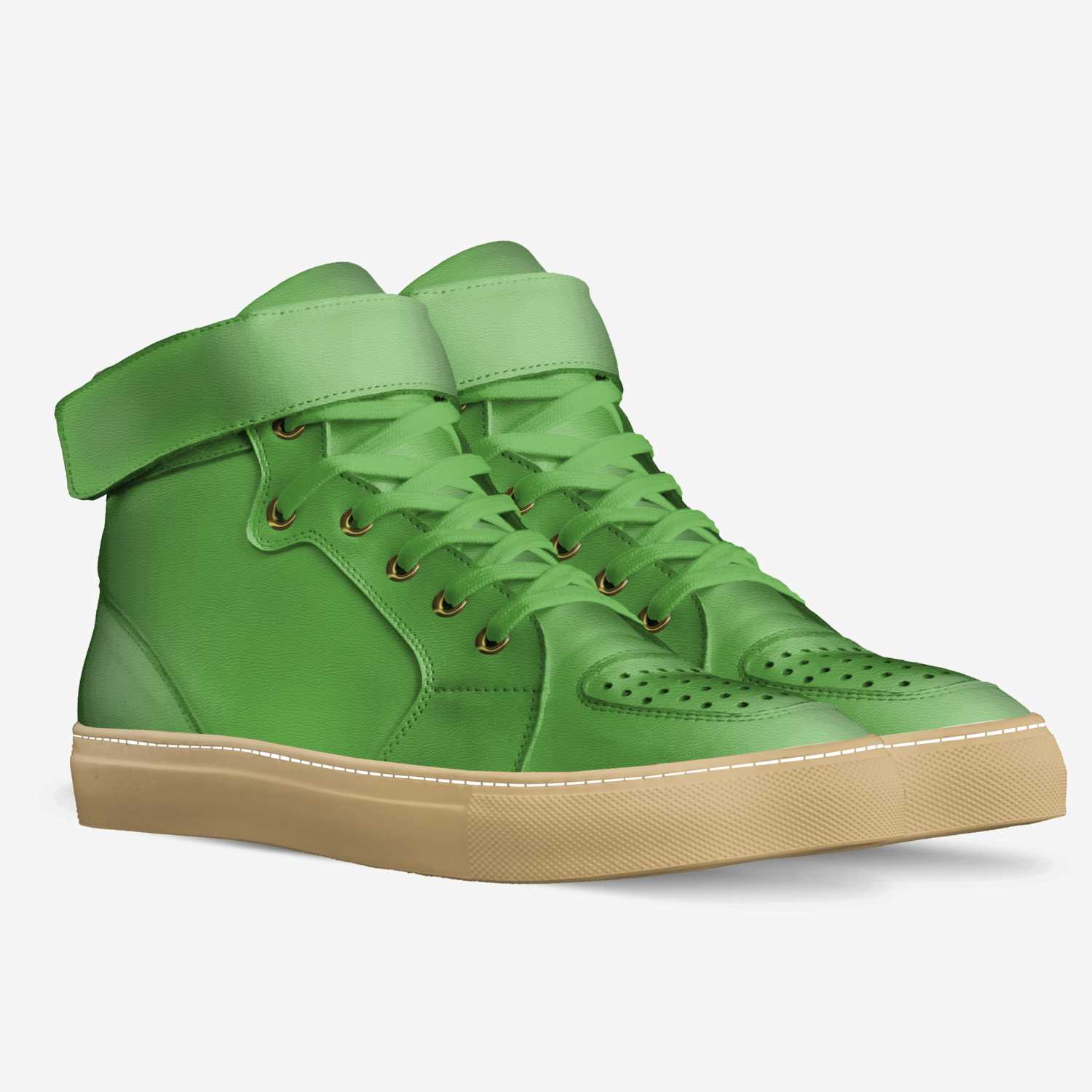 grass  custom made in Italy shoes by Hello | Double view