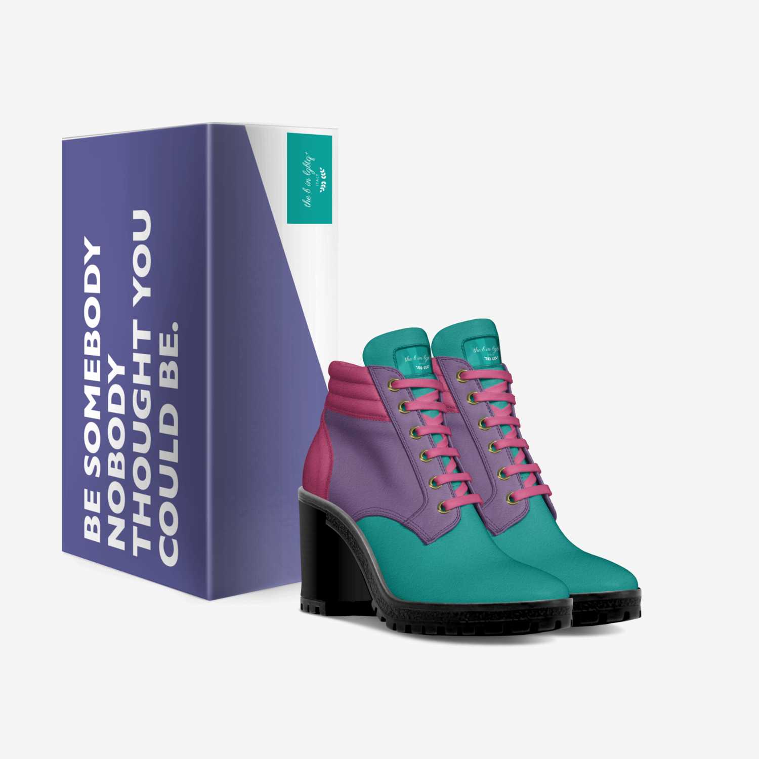 the b in lgbtq+ custom made in Italy shoes by Calex Ranger | Box view