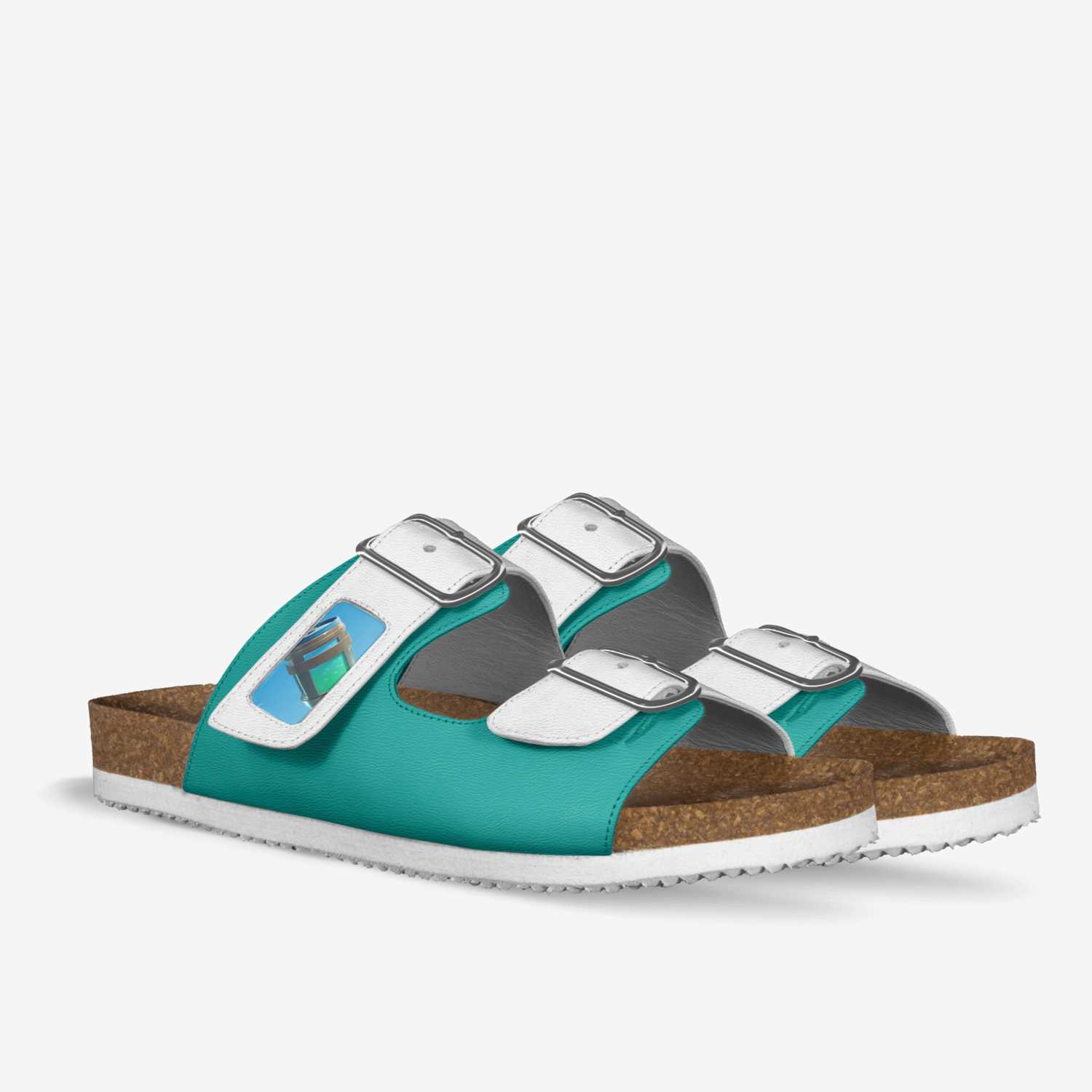 Fortnite Slides LE custom made in Italy shoes by Javion Harris | Double view