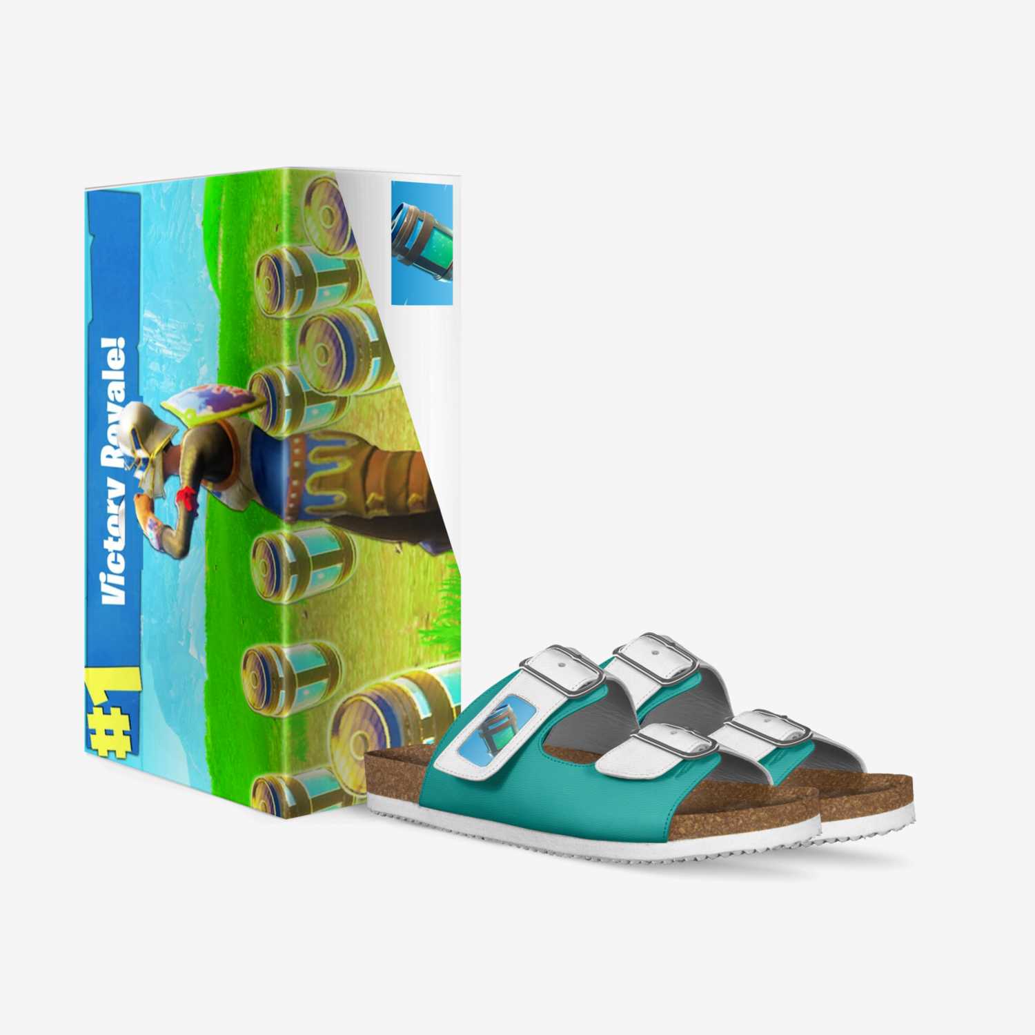 Fortnite Slides LE custom made in Italy shoes by Javion Harris | Box view