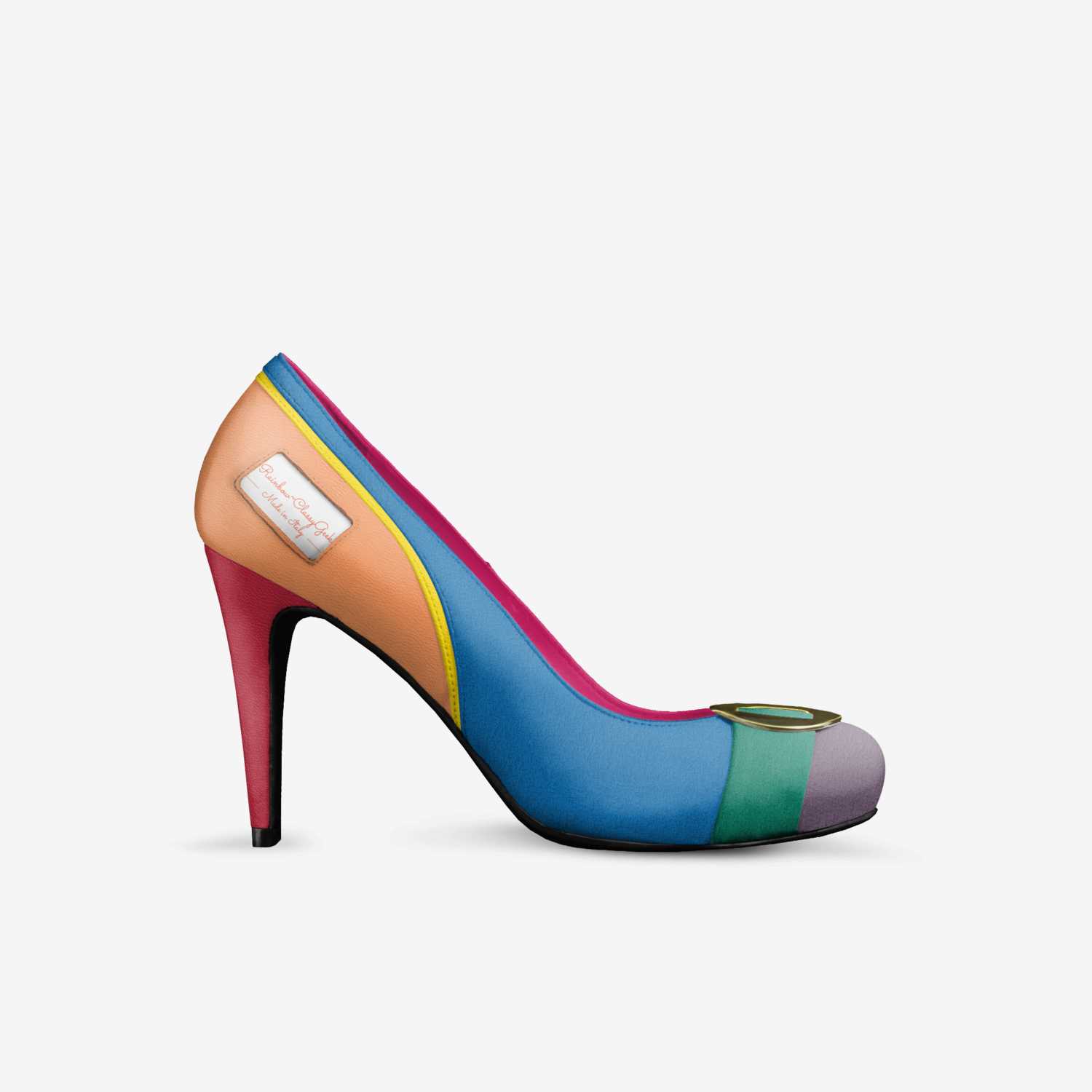 Rainbow~ClassyGeek custom made in Italy shoes by Chavez Mckee | Side view