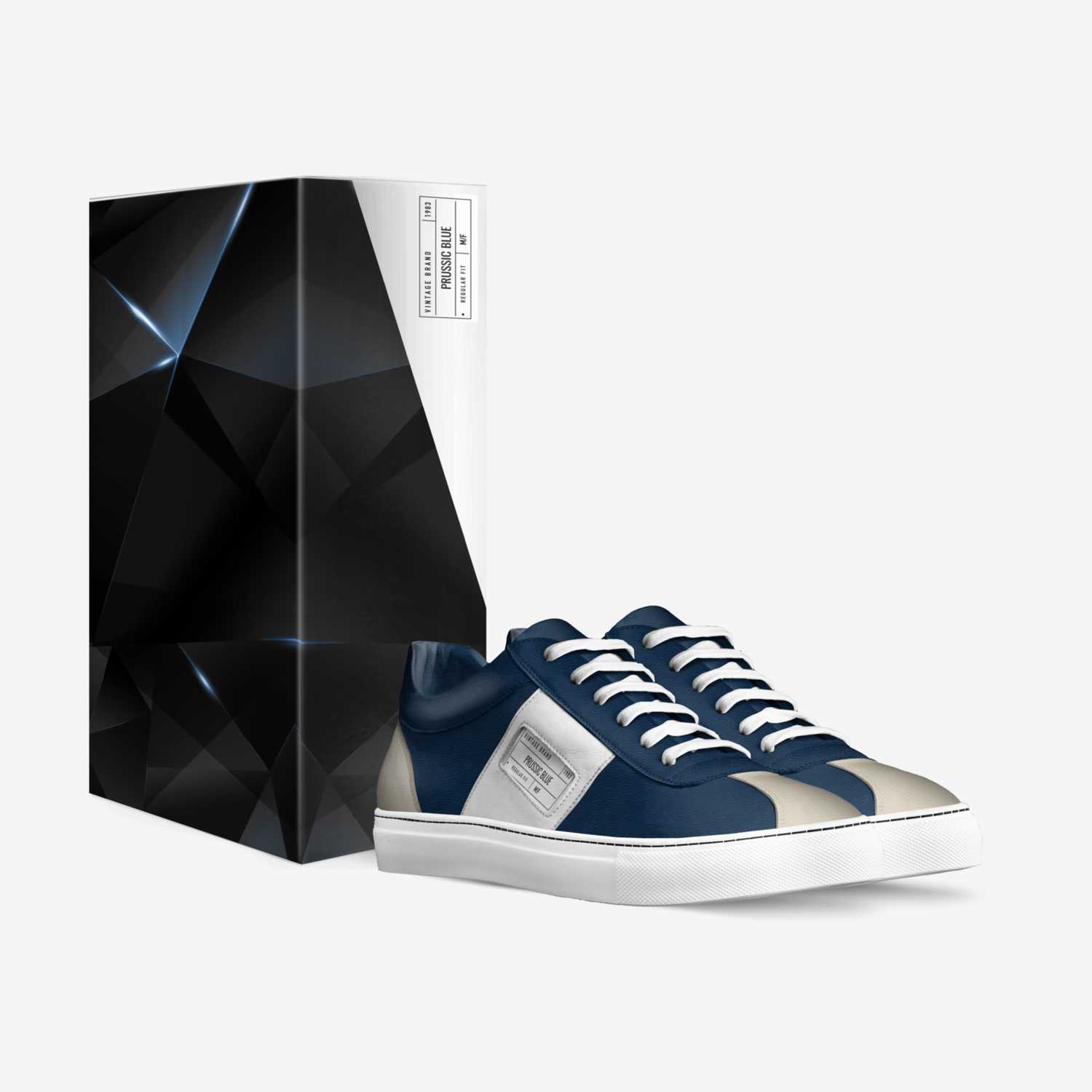 Prussic Blue custom made in Italy shoes by Finn Moran | Box view