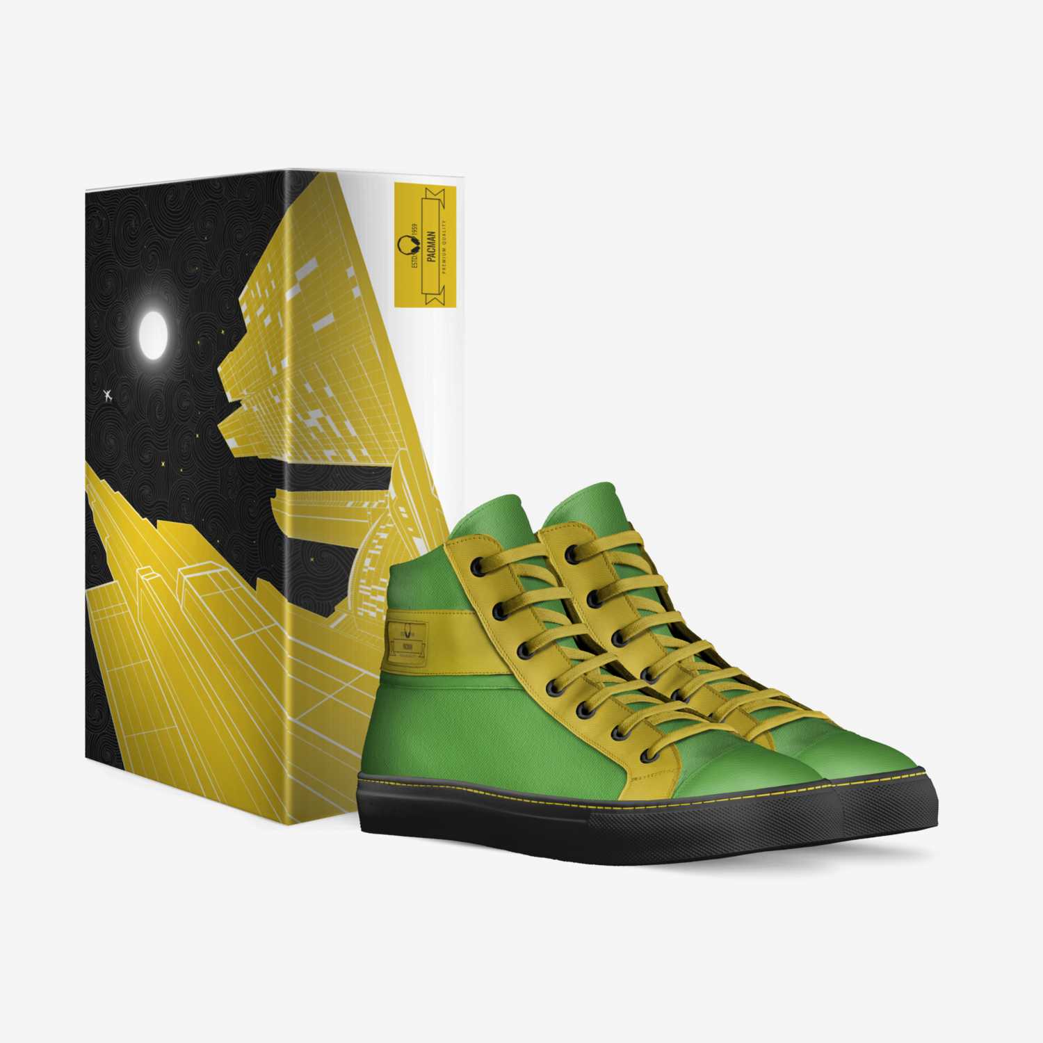 Pacman custom made in Italy shoes by Adrian Russell | Box view