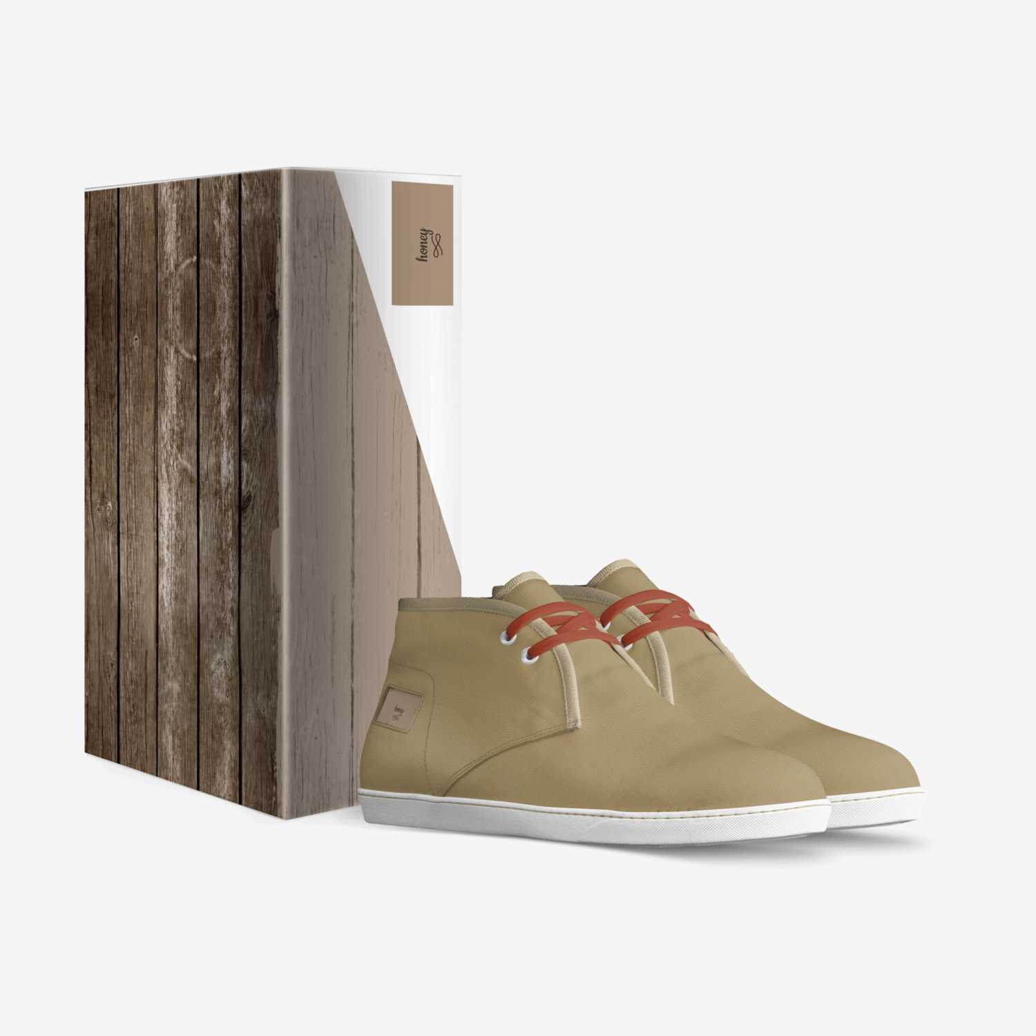 honey custom made in Italy shoes by Trinity Sullivan | Box view