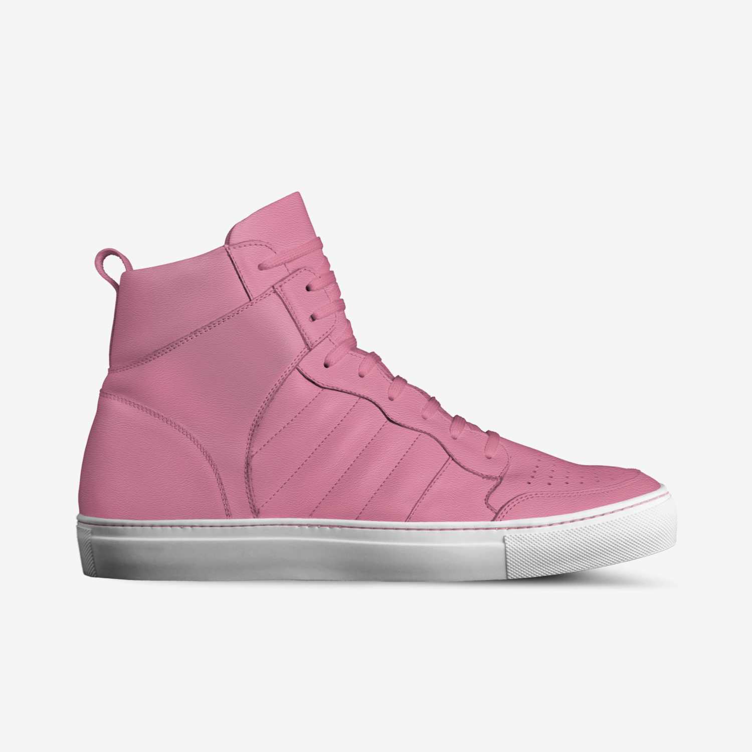 Pink High Tops custom made in Italy shoes by Omar Thomas | Side view