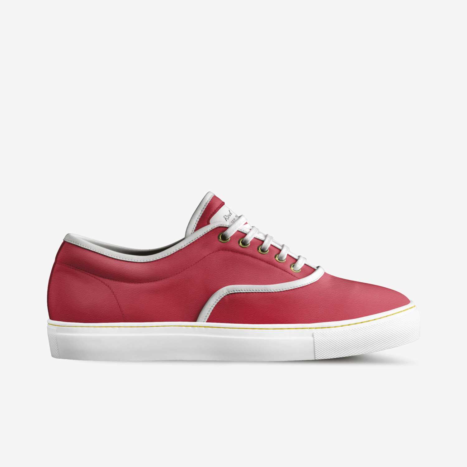 Red velvet custom made in Italy shoes by Tavon.m | Side view