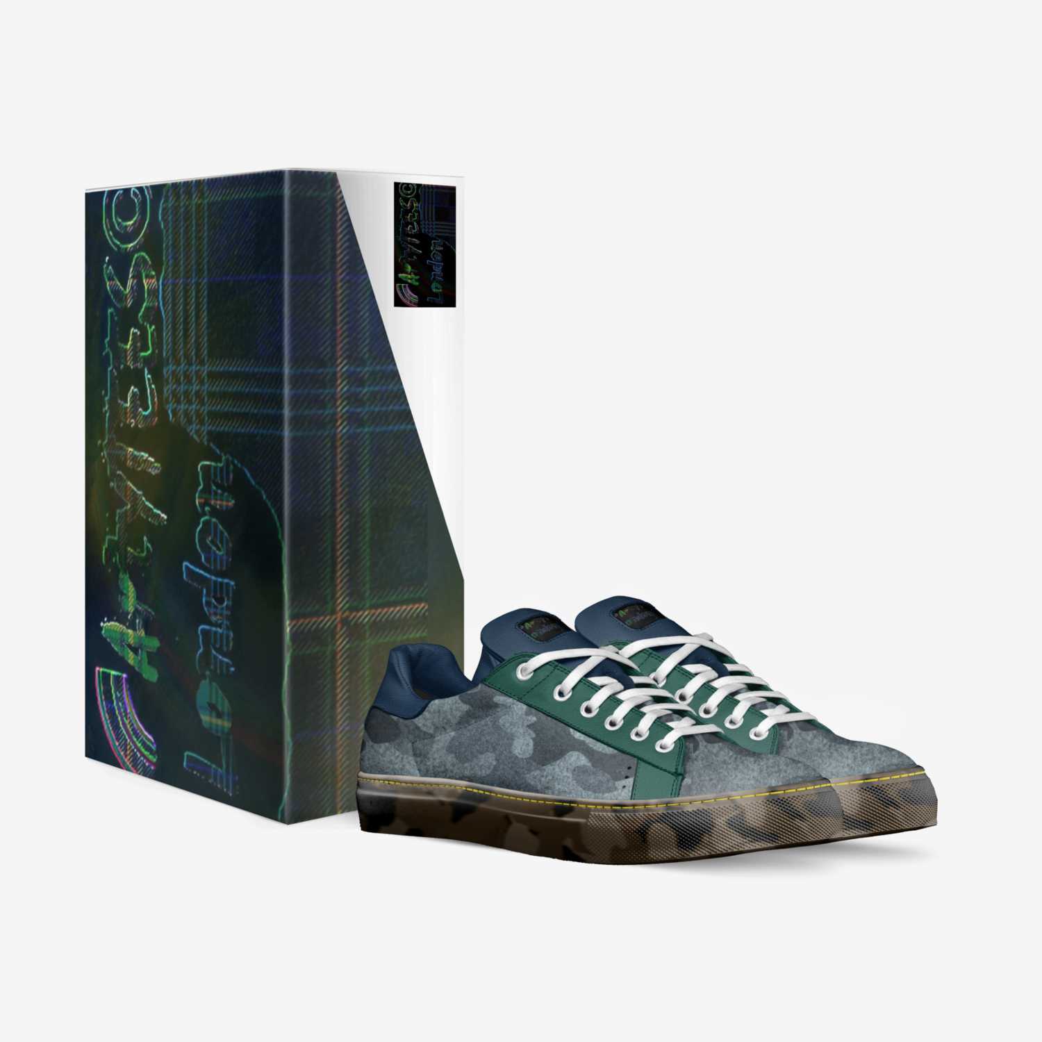 ArtyTEES PhoTartan custom made in Italy shoes by Clare Johnston | Box view