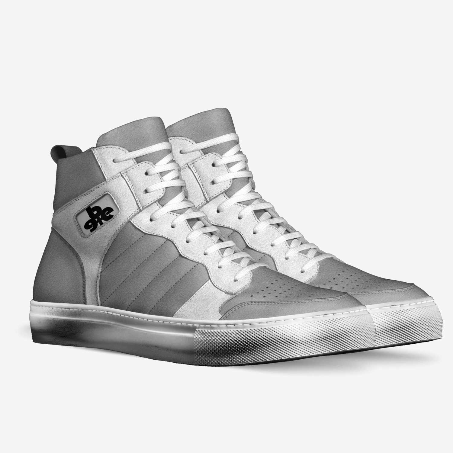 Concrete White SJ1 custom made in Italy shoes by Being Great Every Day | Double view