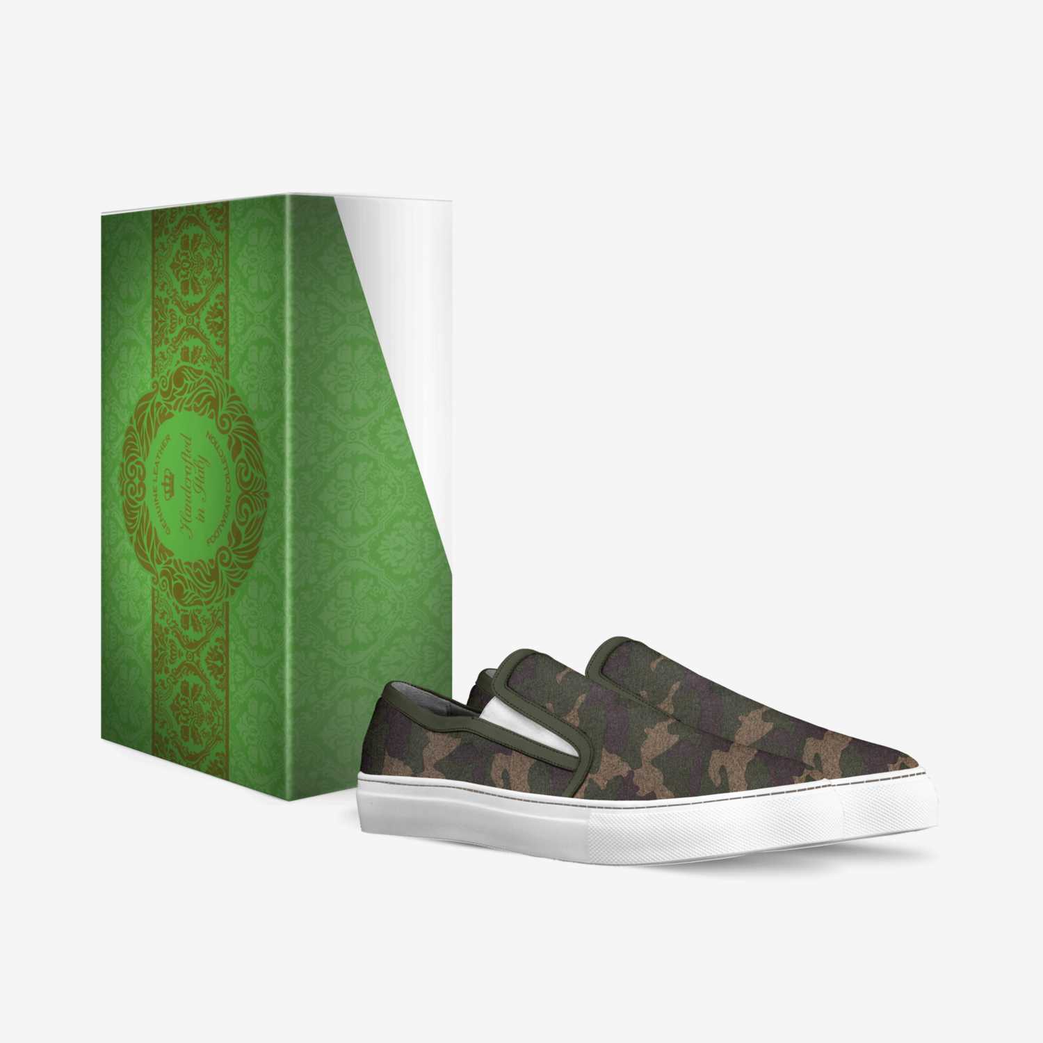 The Camo 2 custom made in Italy shoes by K Parker | Box view