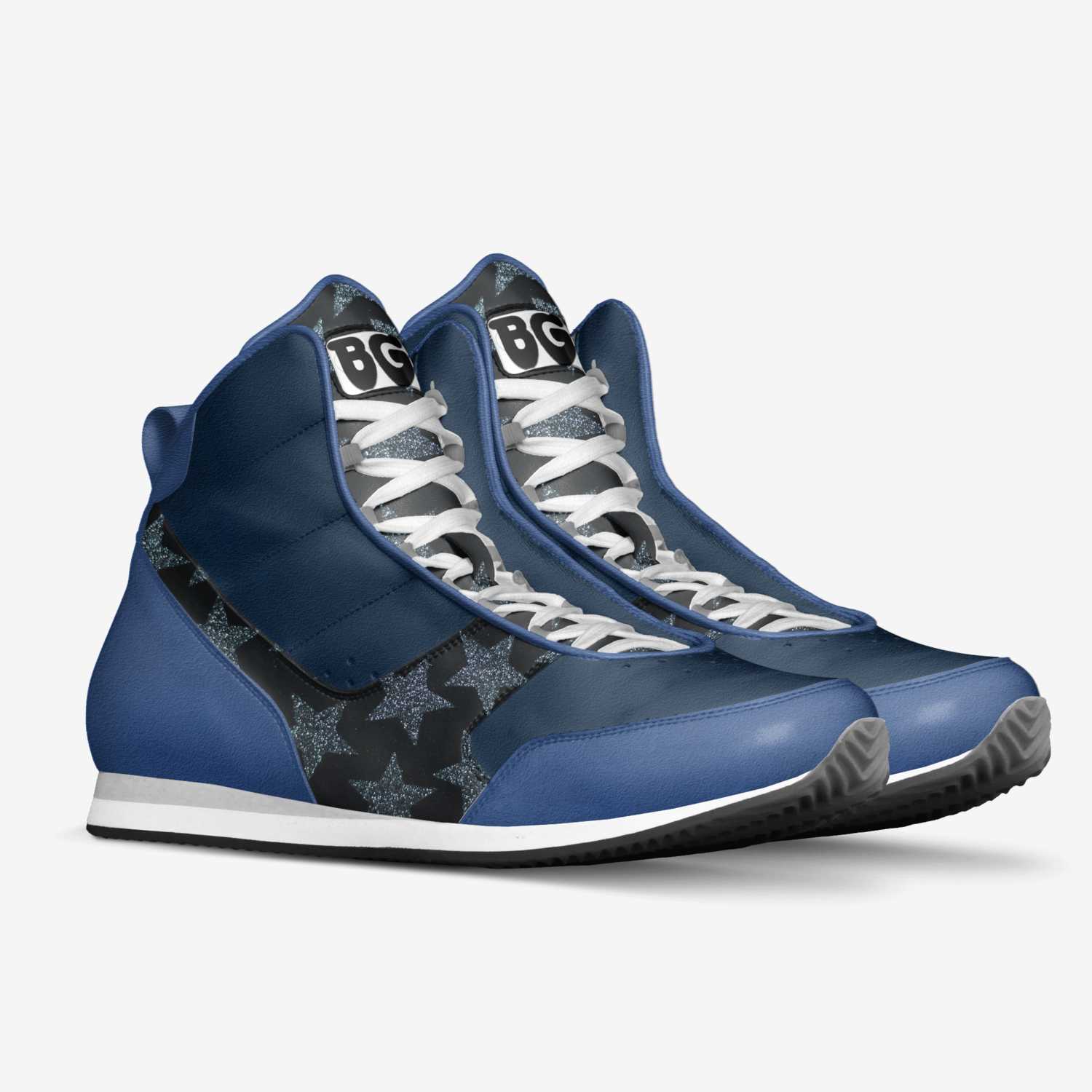 Blue Stars Istinto custom made in Italy shoes by Being Great Every Day | Double view